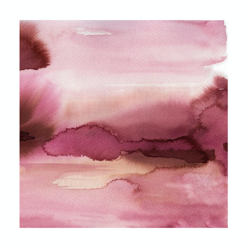 Red / Pink / Purple ’Warm Skies ’ Pink Abstract Landscape Print One Size Rosanna Corfe