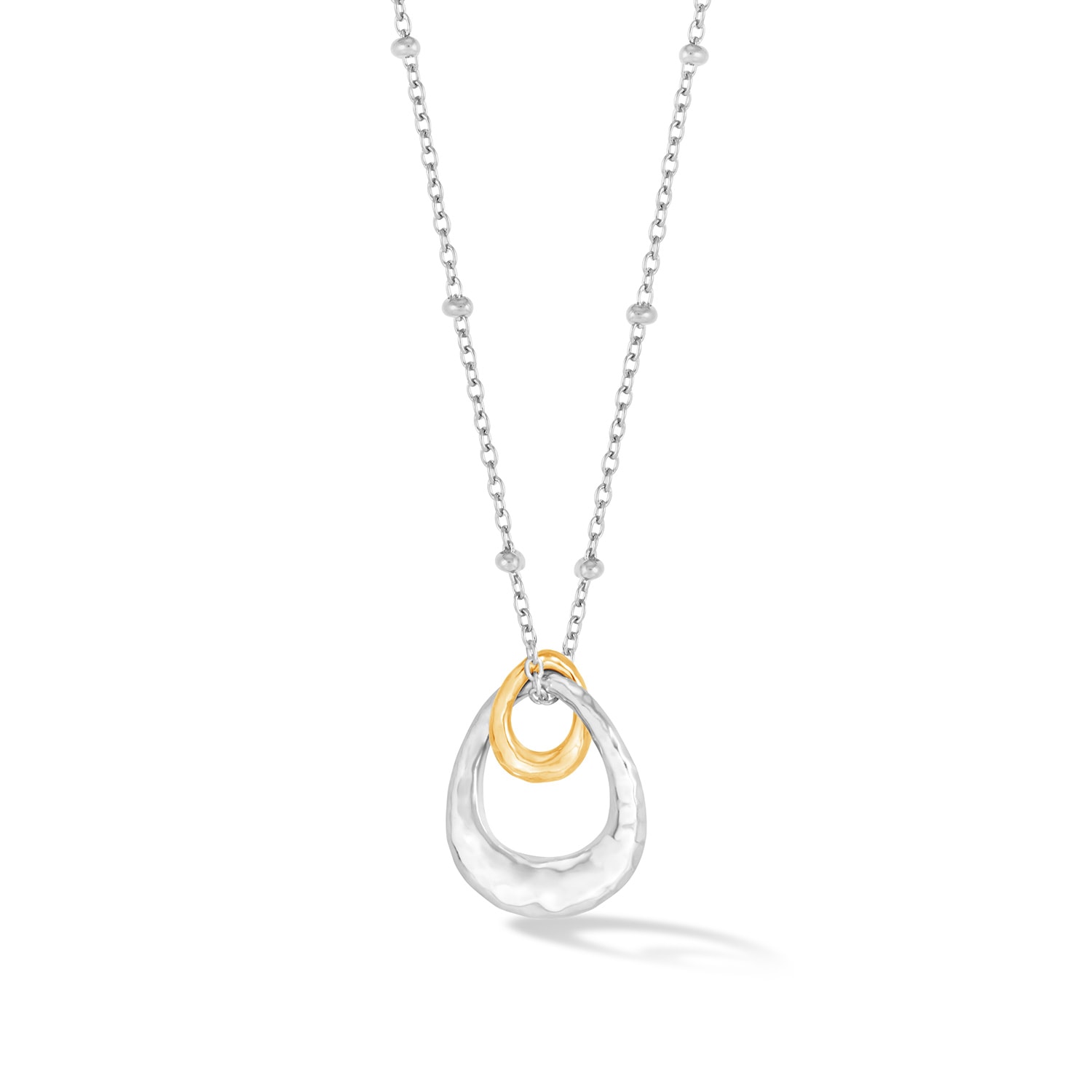 Dower & Hall Women's Silver / Gold Entwined Small Double Oval Pendant In Two Tone