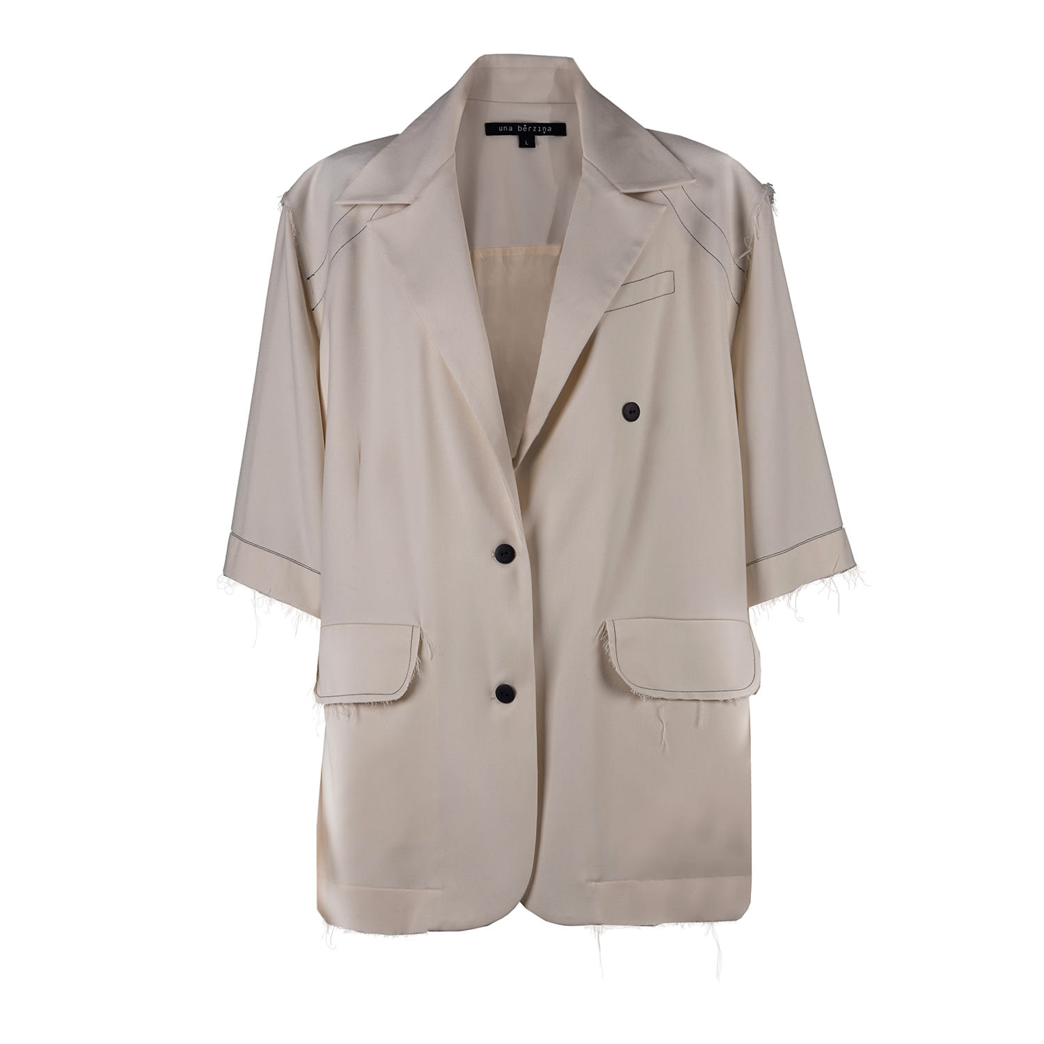 Women&rsquo;s White / Neutrals Oversized white Jacket | Small | Una Berzina