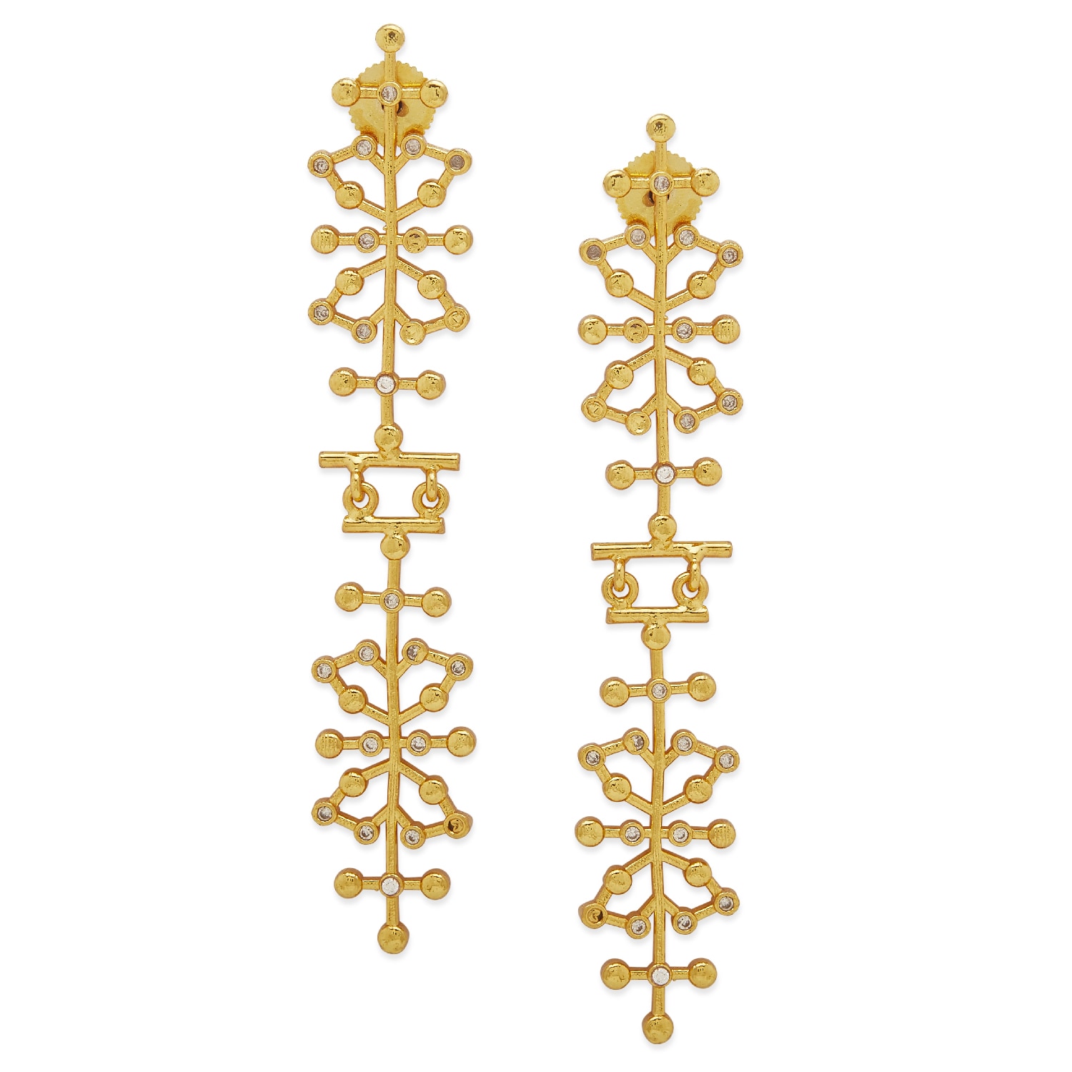 Women’s Gold / White Gold Auro Earrings With Cubic Zirconia Dhwani Bansal