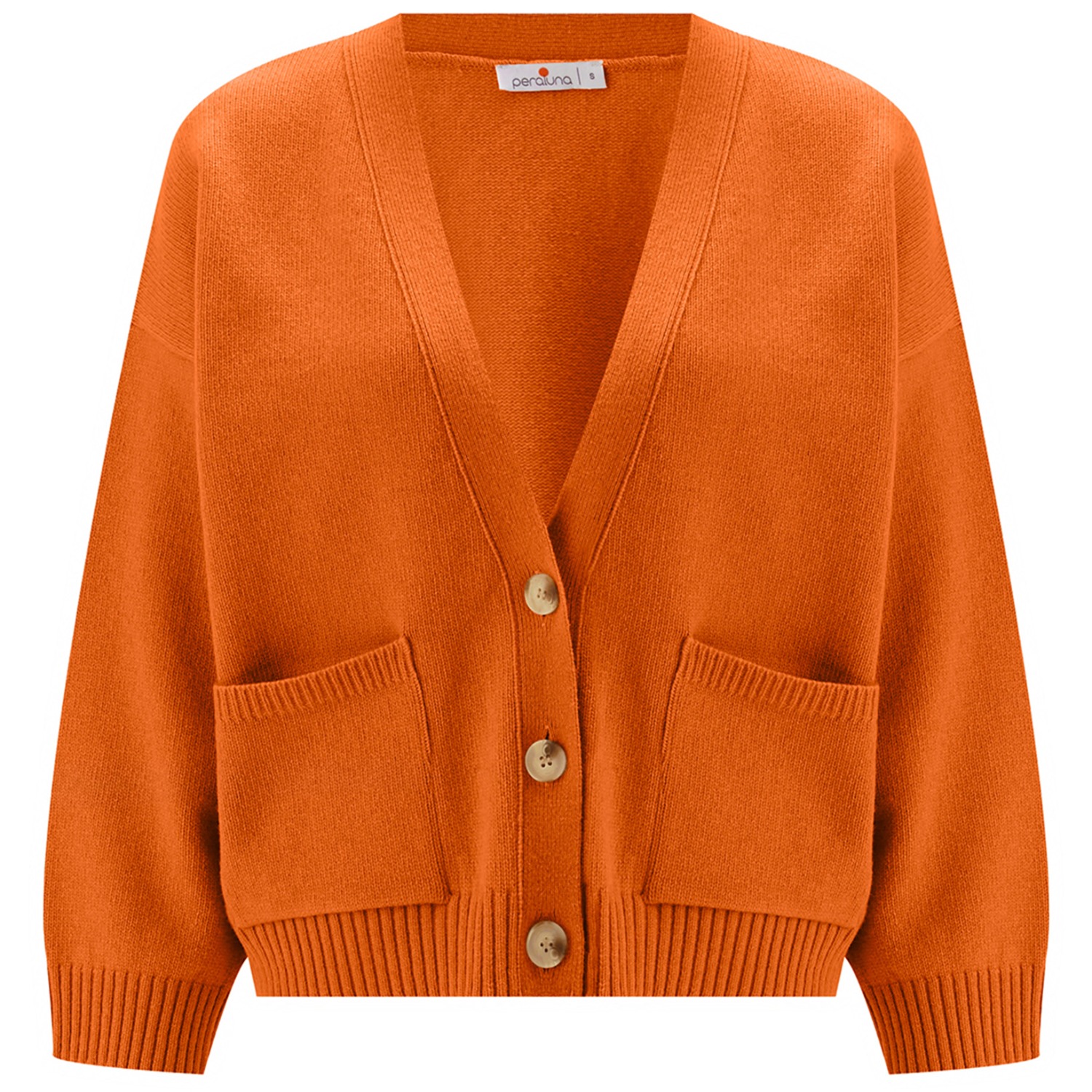 Carol Crop Cardigan In Orange | Peraluna | Wolf & Badger