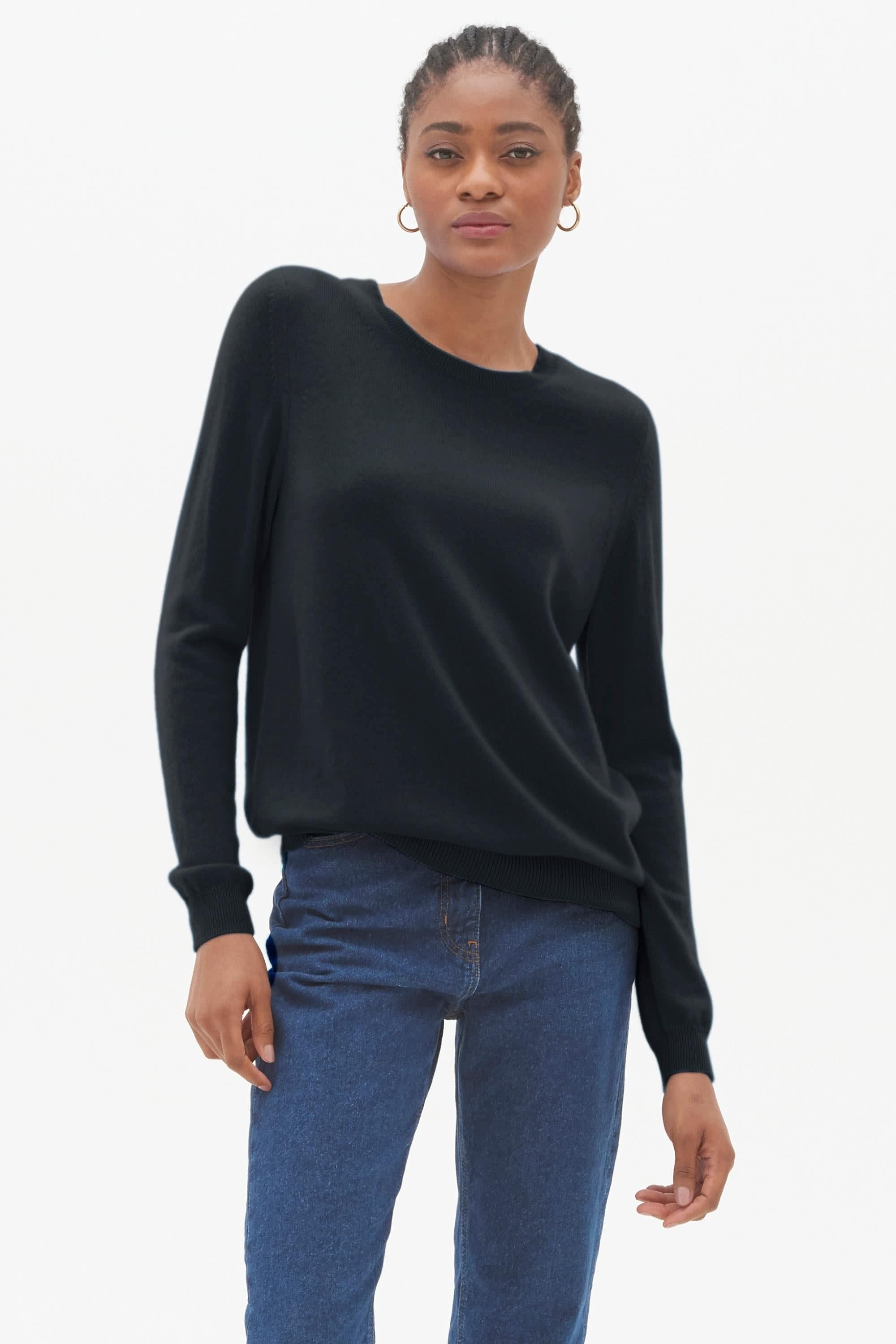 black cashmere crewneck