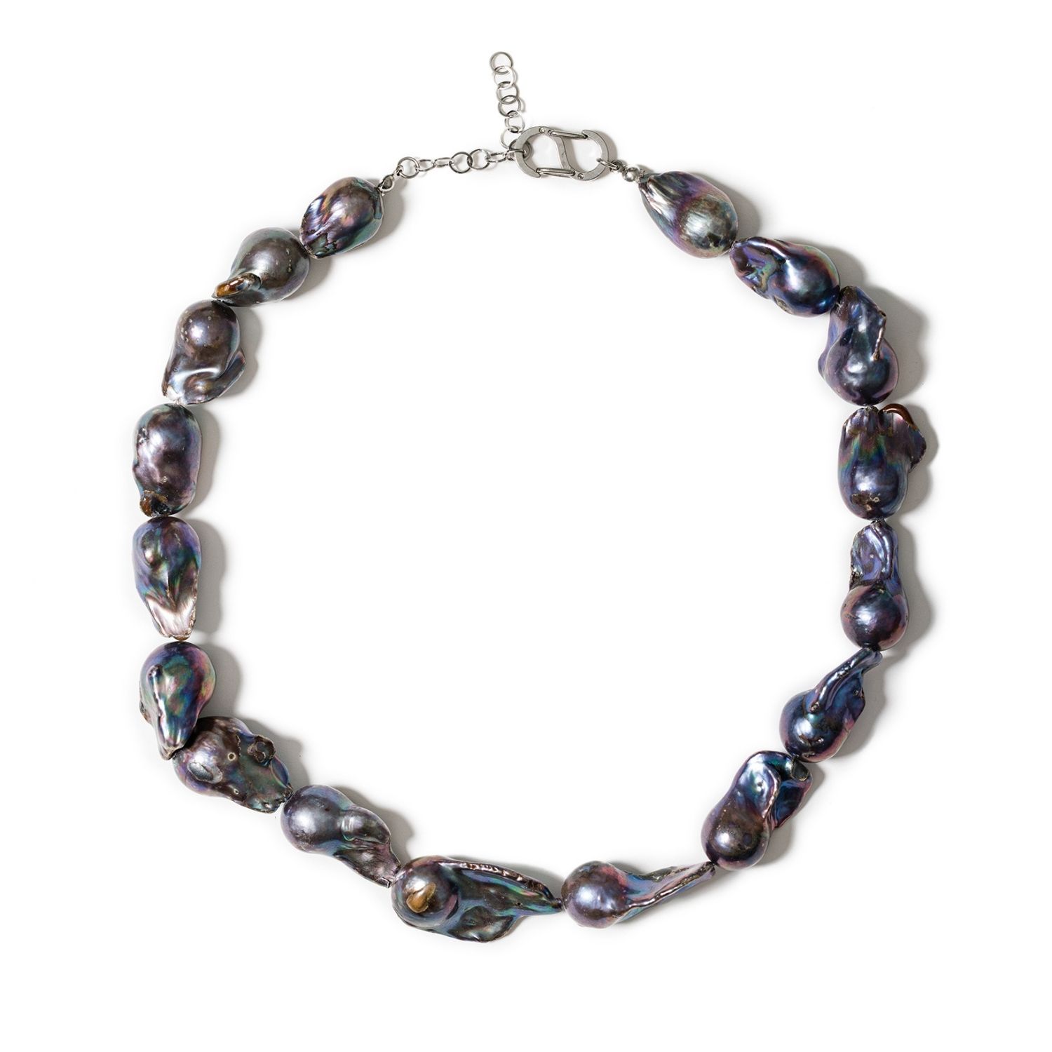 Kybele Studio Women's Grey Capri Necklace With Dark Baroque Pearls