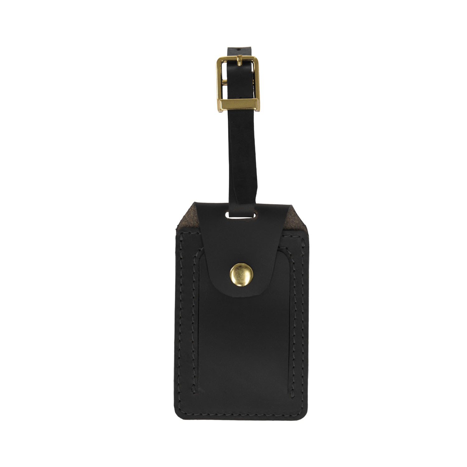 Luxe Black Leather Luggage Tag Vida Vida