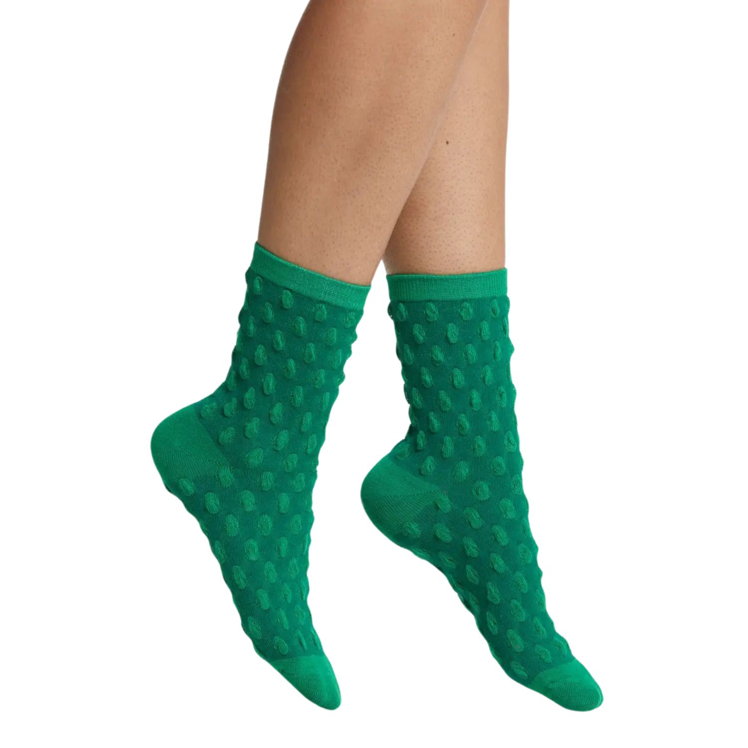 High Heel Jungle By Kathryn Eisman Women's Waffle Combed Cotton Socks - Kelly Green In Green