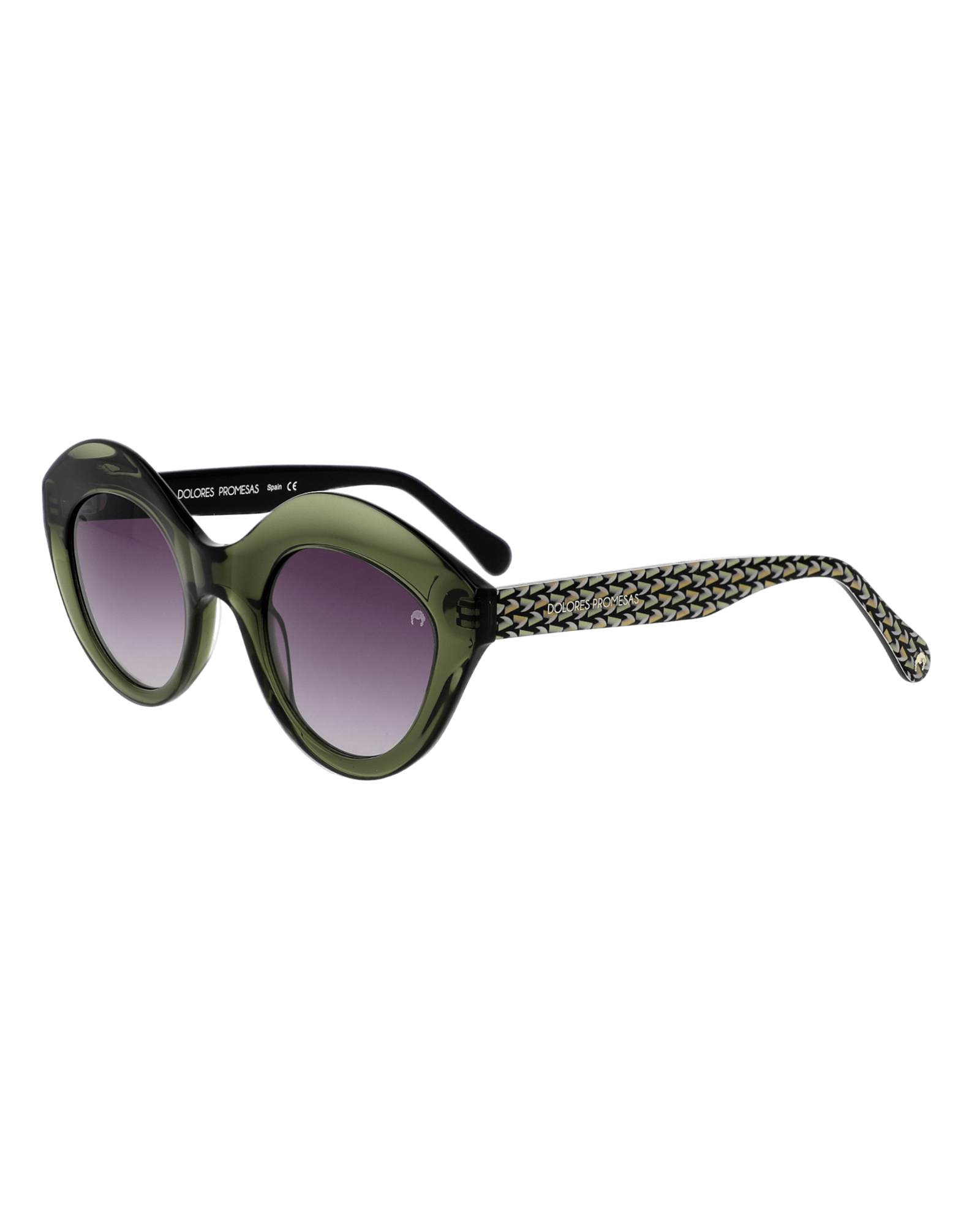 Dolores Promesas Women's Green / Black Green Cat-eye Glasses With Leaf Pattern In Green/black