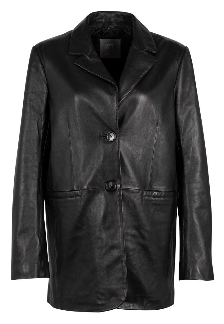 Women’s Lieke Cf Leather Blazer, Black Small Mauritius