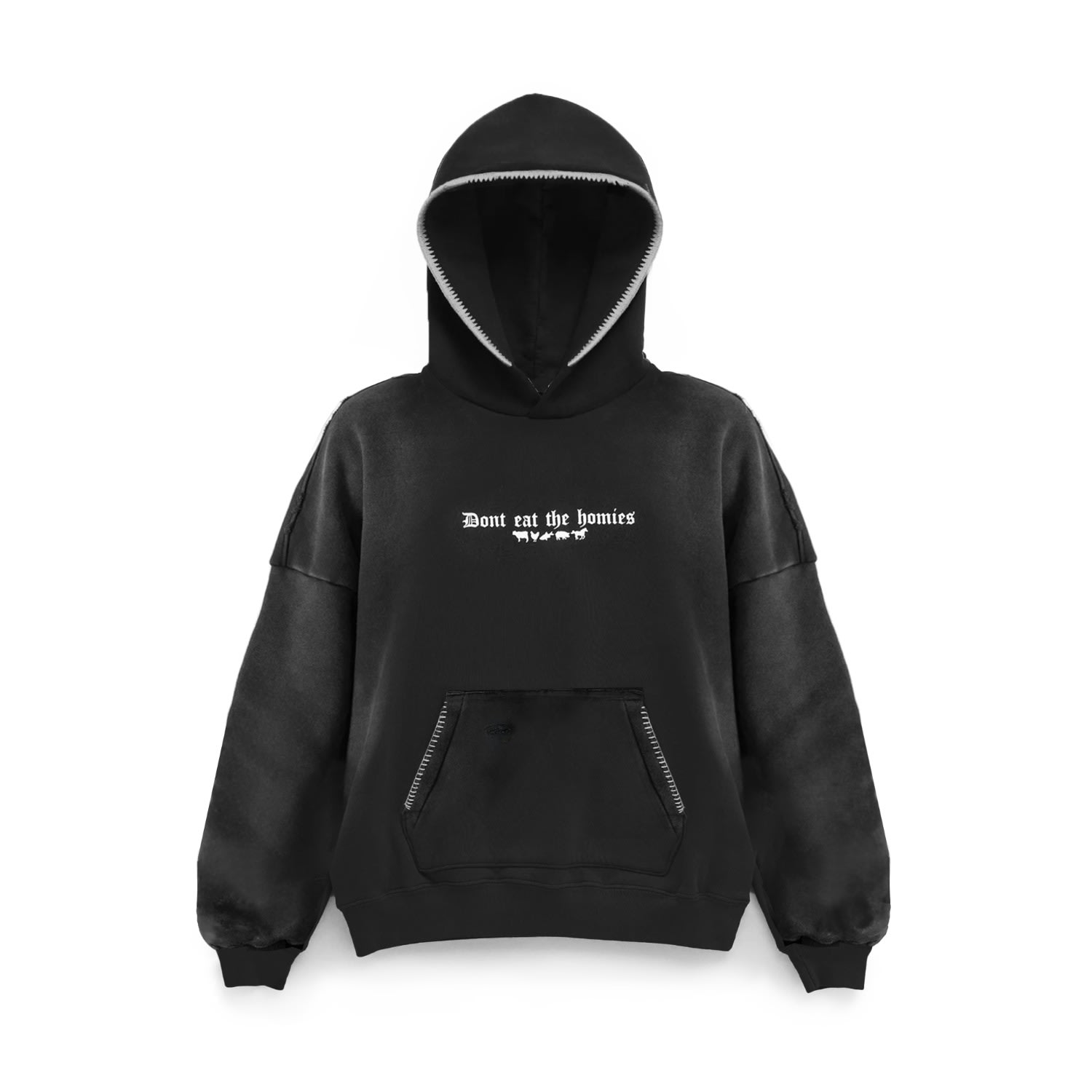 Women’s Black Distressed Limited Og Hoodie Small Dont Eat the Homies