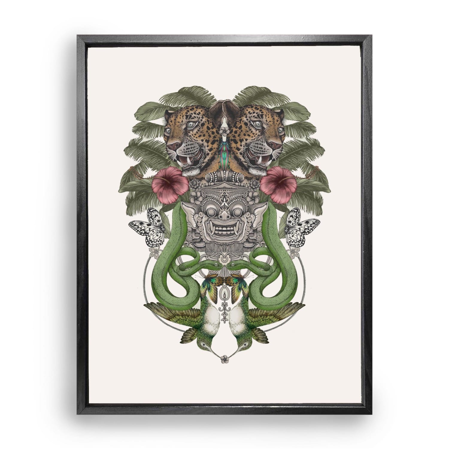 Emily Carter Antique Balinese Jungle Fine Art Print - A3 In Green