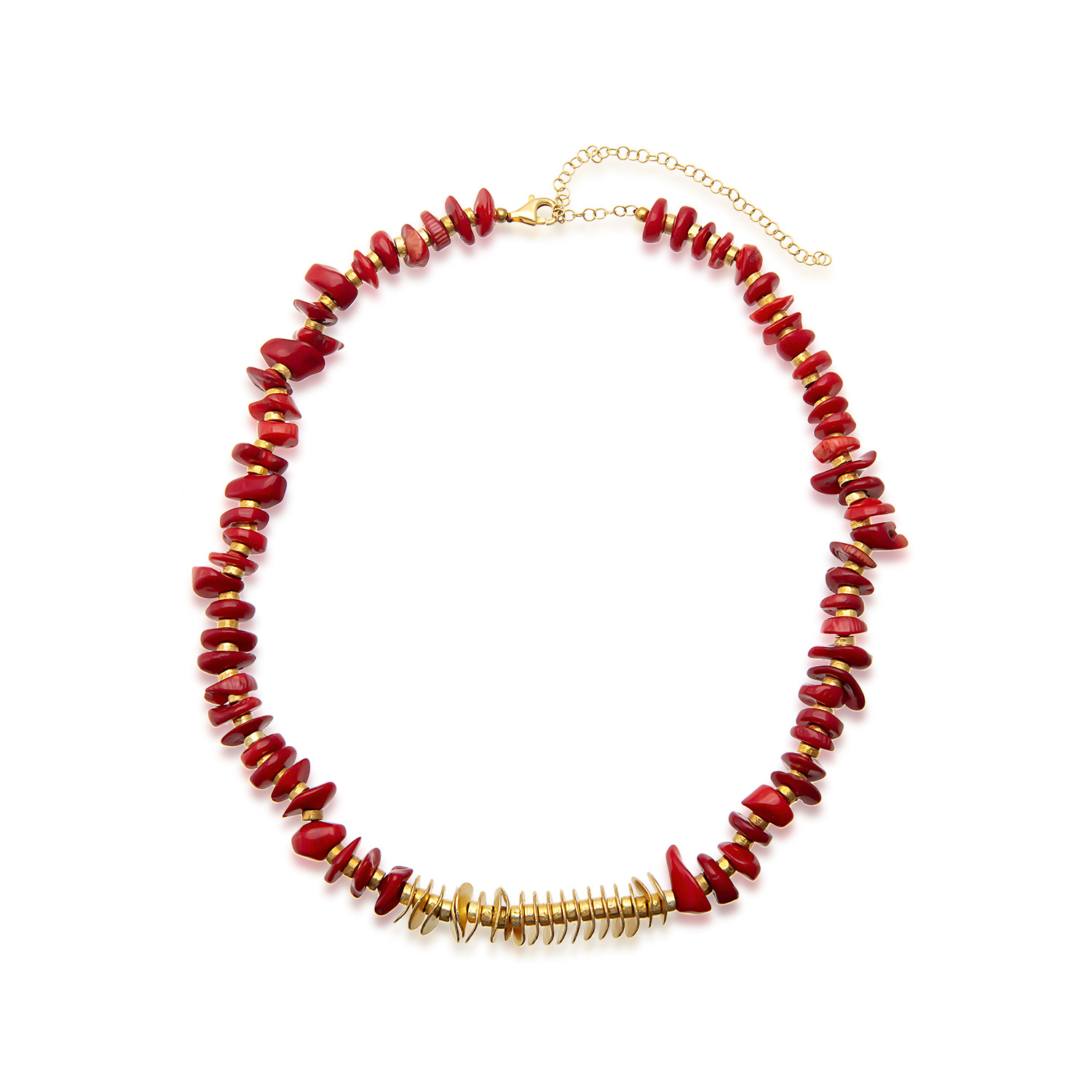 Women’s Red Glass Coral Necklace Seyahan