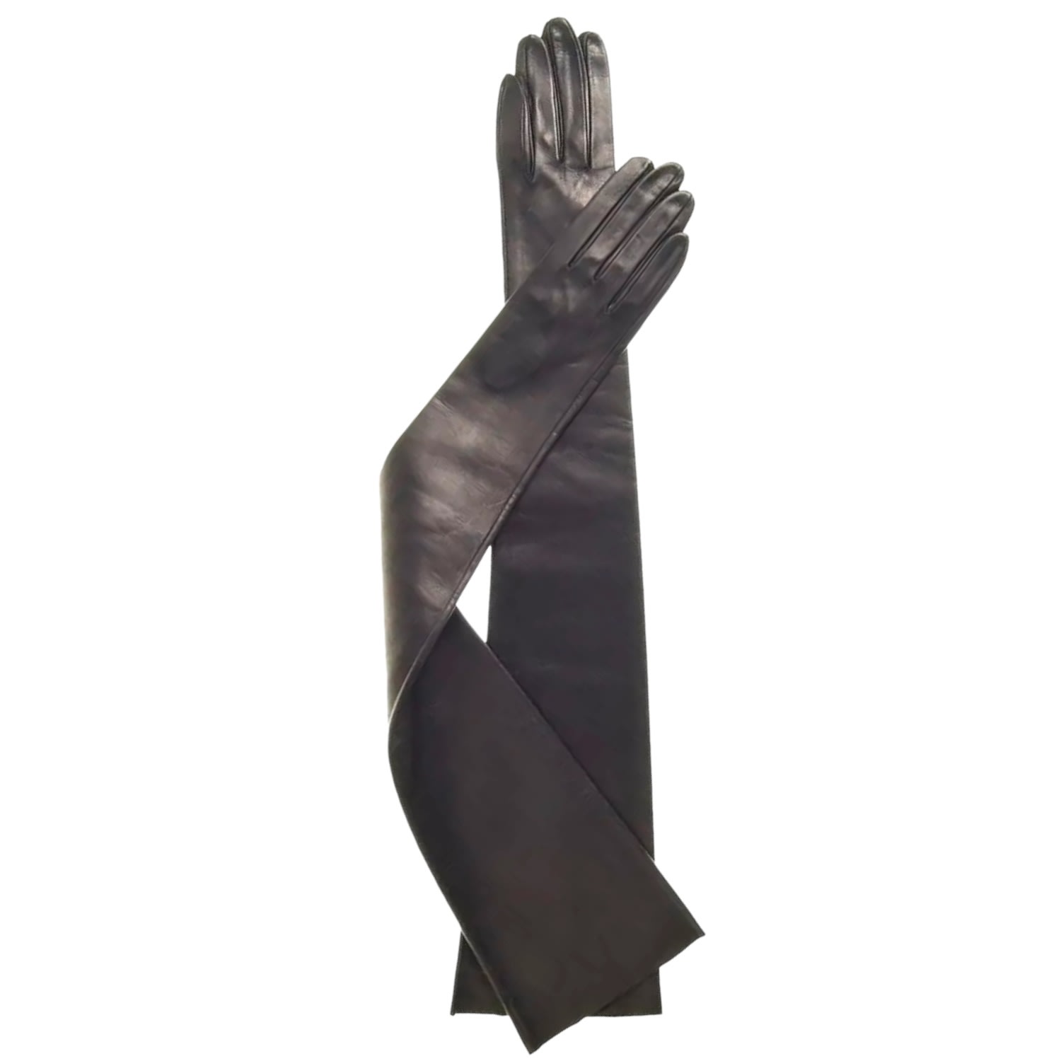 High Heel Jungle By Kathryn Eisman Women's Anya Lambskin Leather Opera Gloves - Black In Black