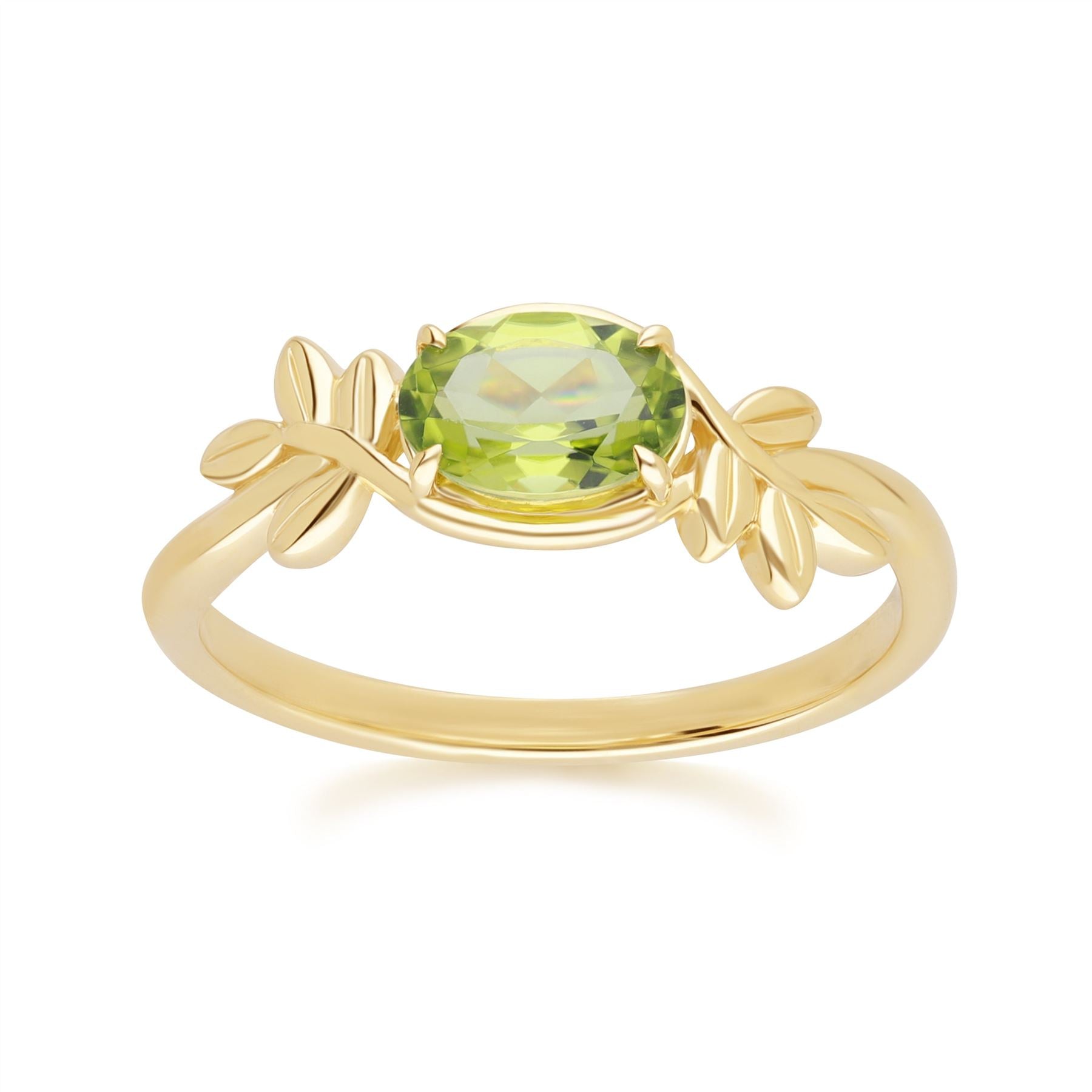 Women’s Gold / Green Peridot Ring In 9Ct Yellow Gold Gemondo