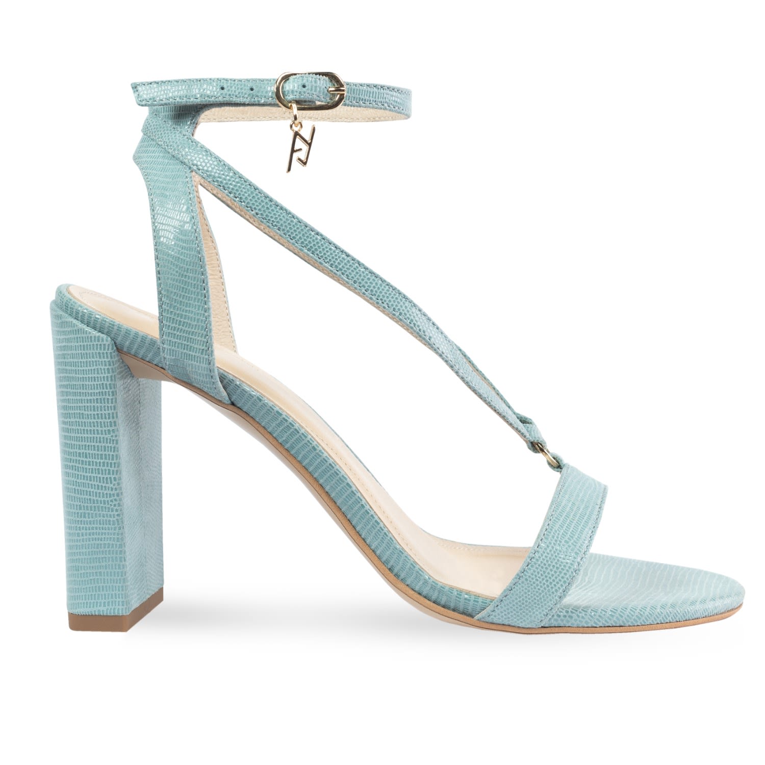 Angelika Jozefczyk Women's Green Mint Leather Sandals With Rivets In Green