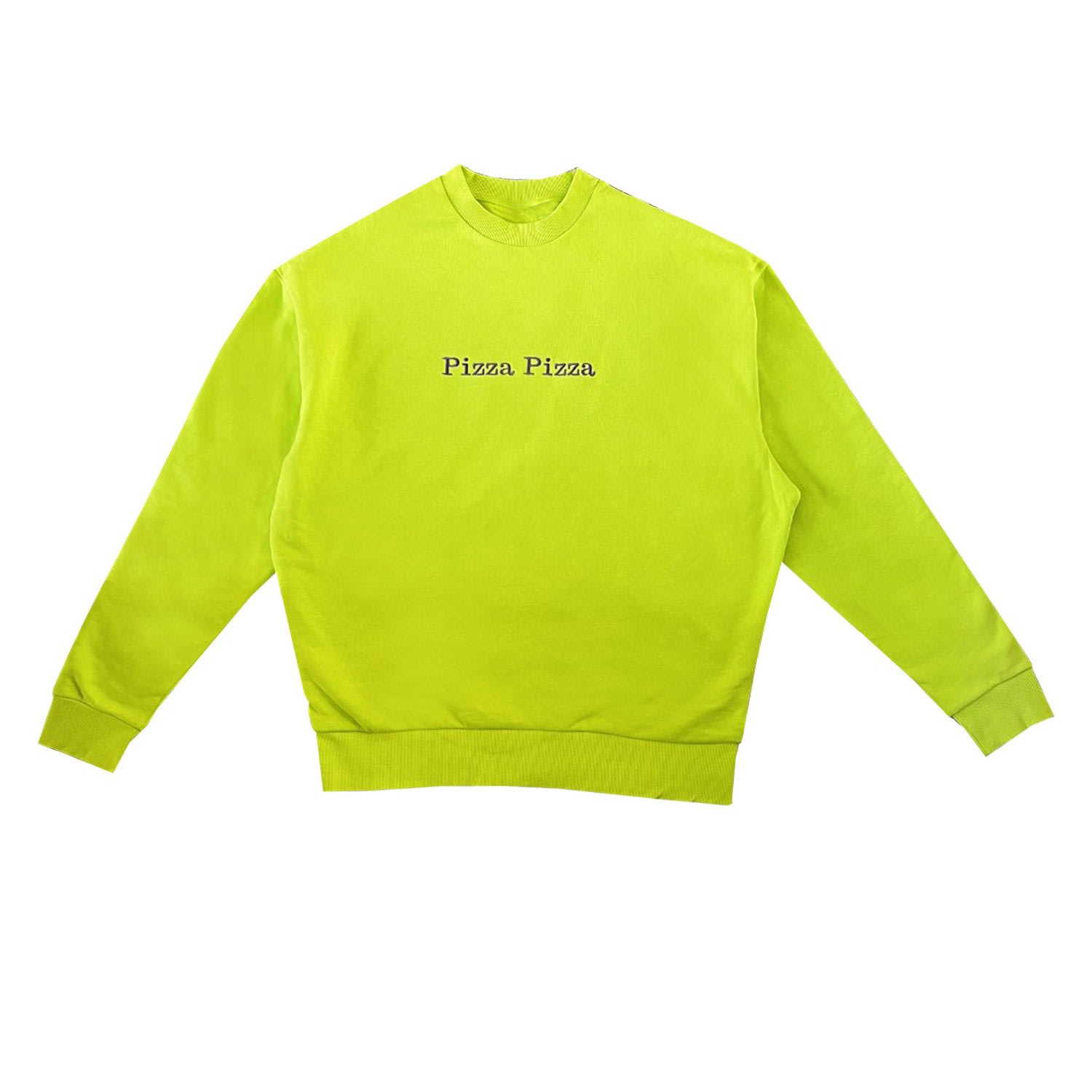 Green / Pink / Purple Neon Green ’Pizza Pizza’ Sweatshirt Large Quillattire