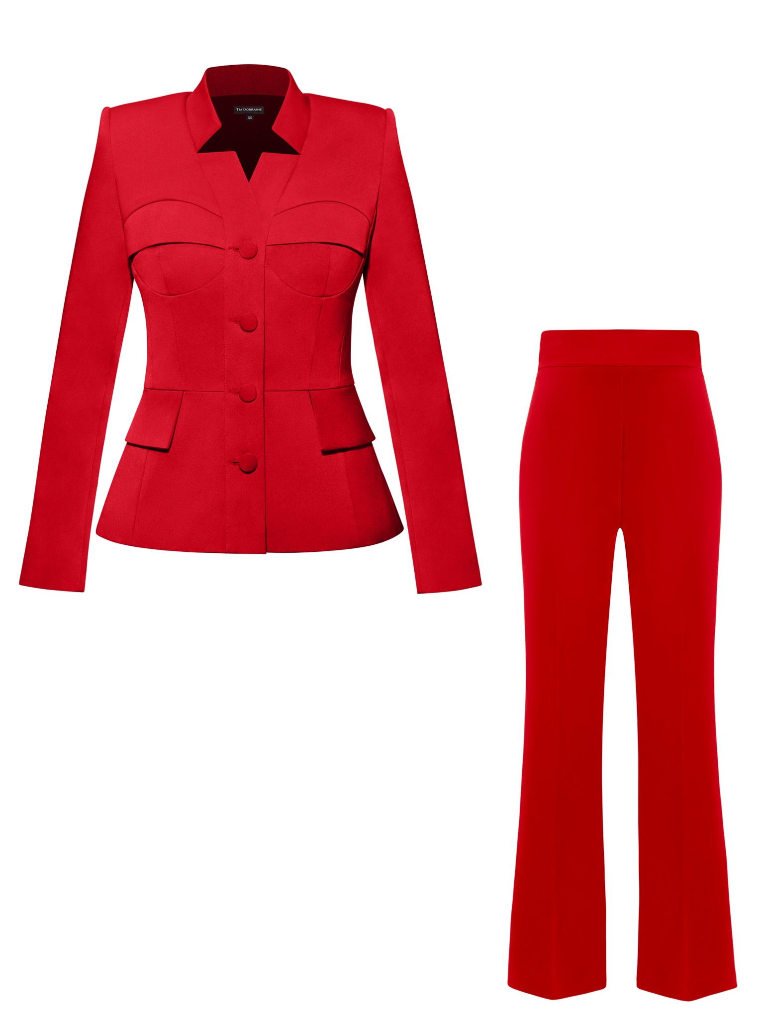 Tia Dorraine Time For Romance Tailored Suit - Fierce Red In Red