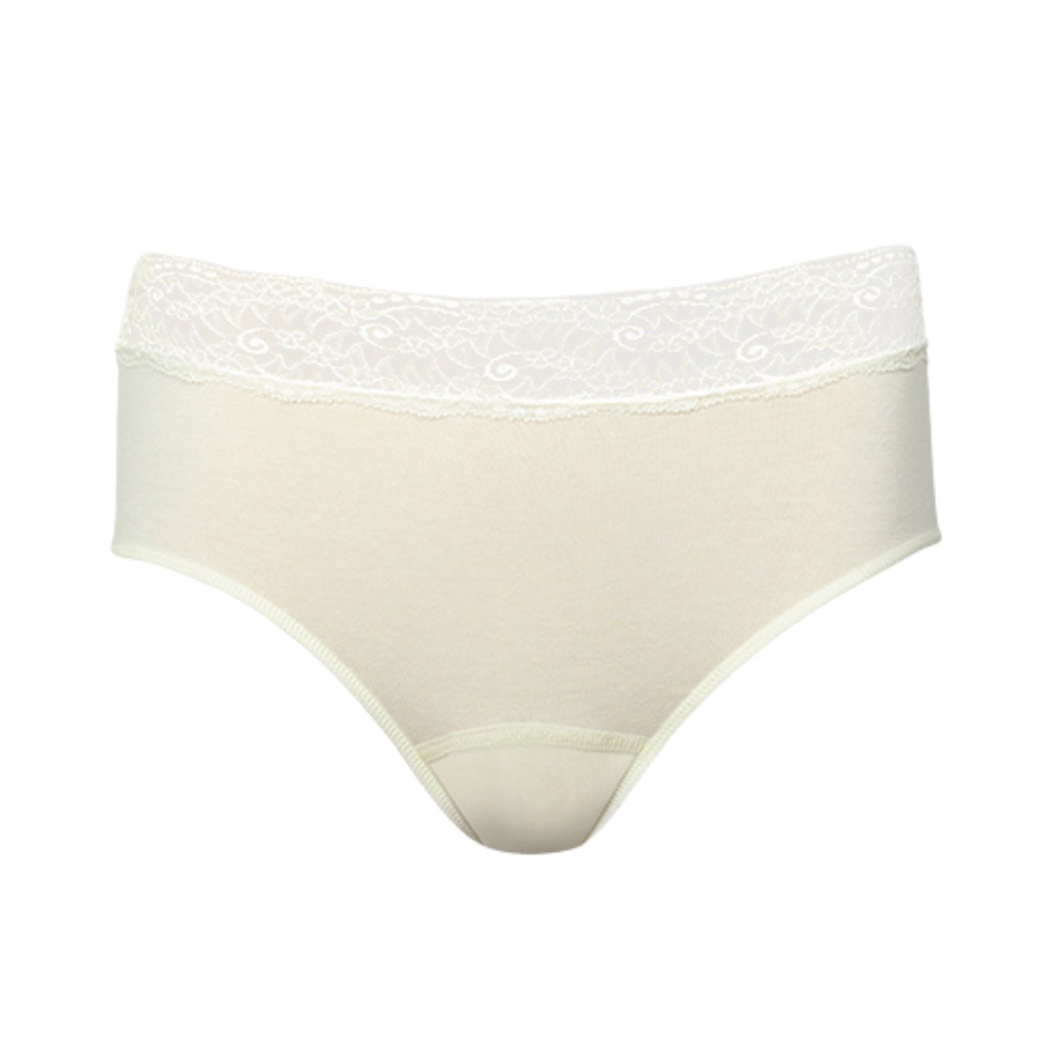 Women's Neutrals Atenea High-Waist Lace Brief – Softness With Soy Fiber - Color Natural | Small | Zd Zero Defects