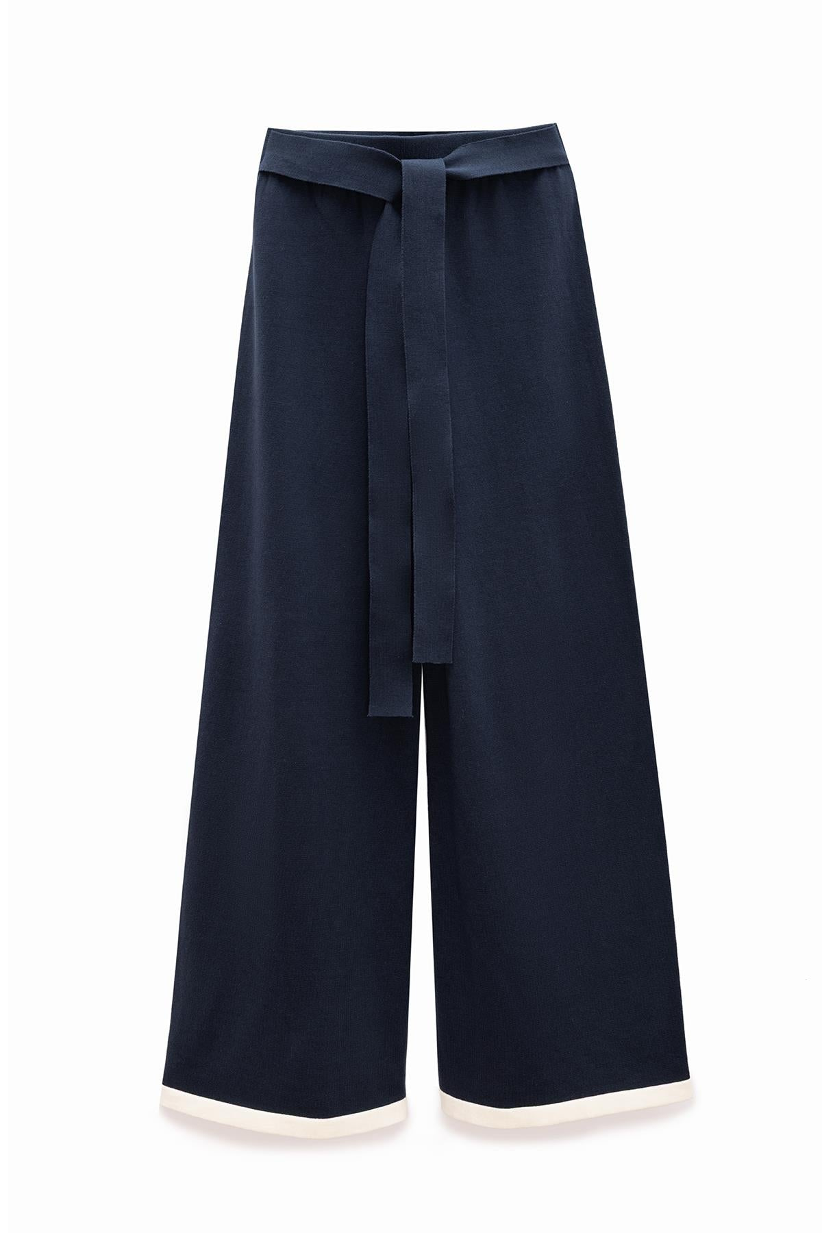 Peraluna Women's Blue Rumi Waistbanded Knit Trousers In Navy In Blue