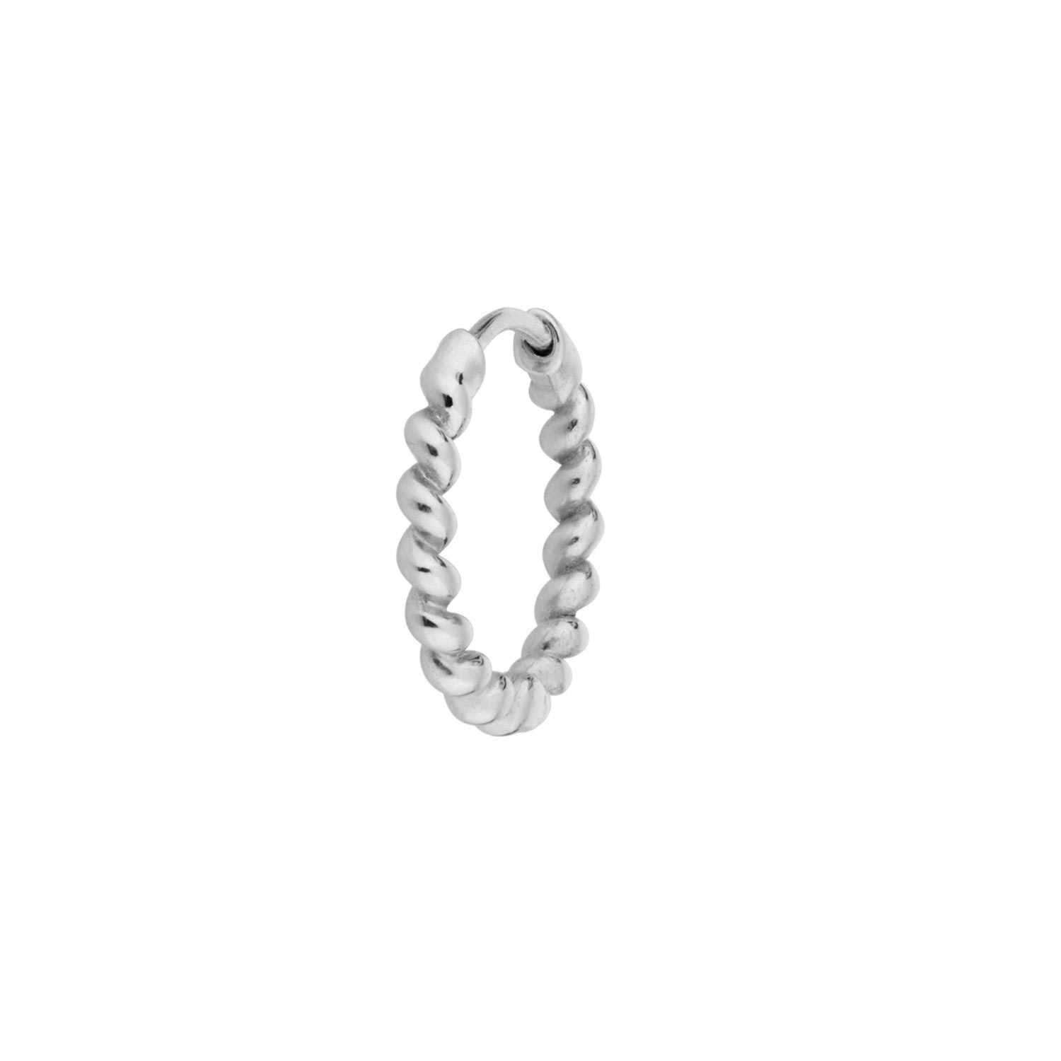 Zohreh V. Jewellery Women's Twisted Huggie Hoop Earring Sterling Silver In Silver