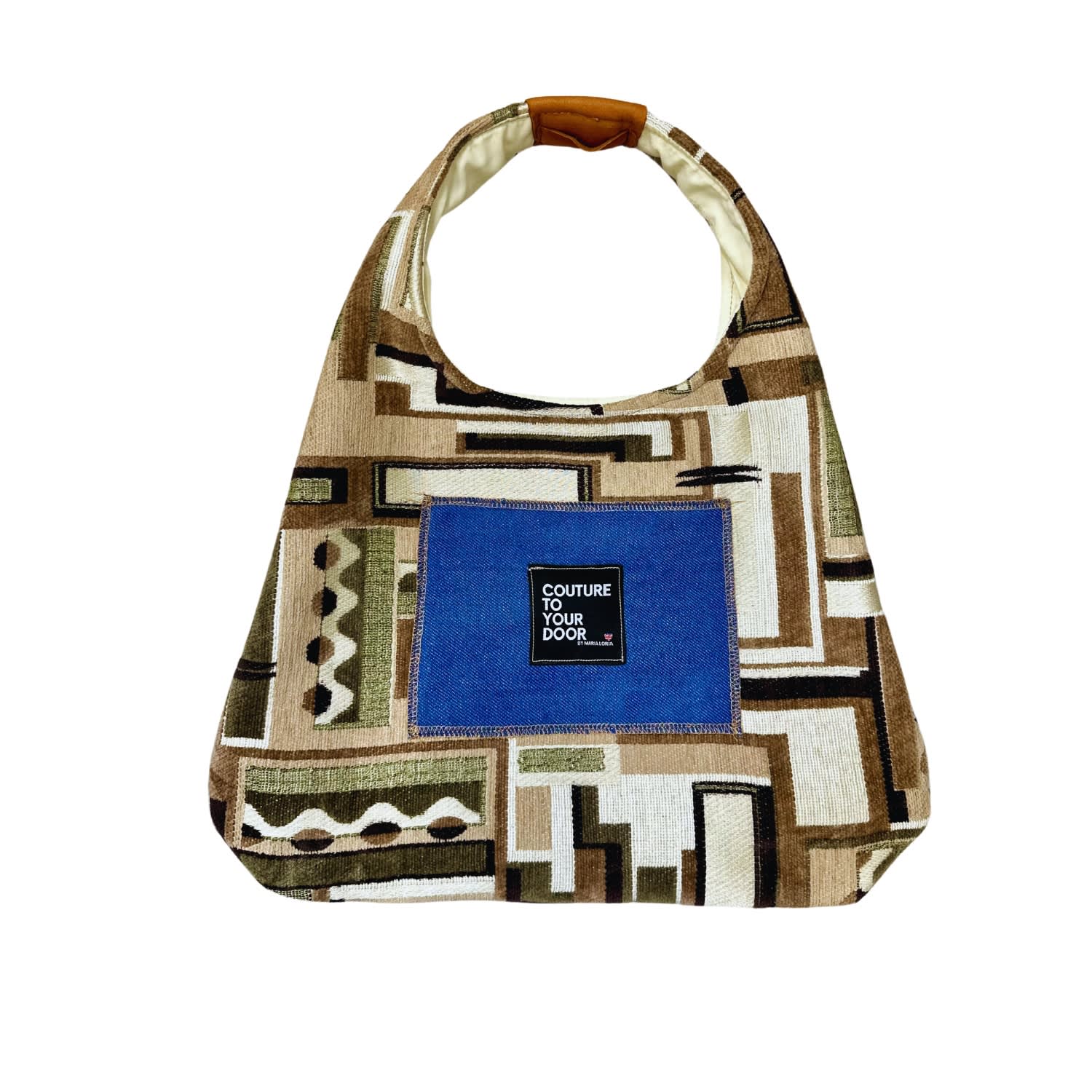 COUTURE TO YOUR DOOR WOMEN'S NEUTRALS UPCYCLED HOBO HOLIDAY BAG