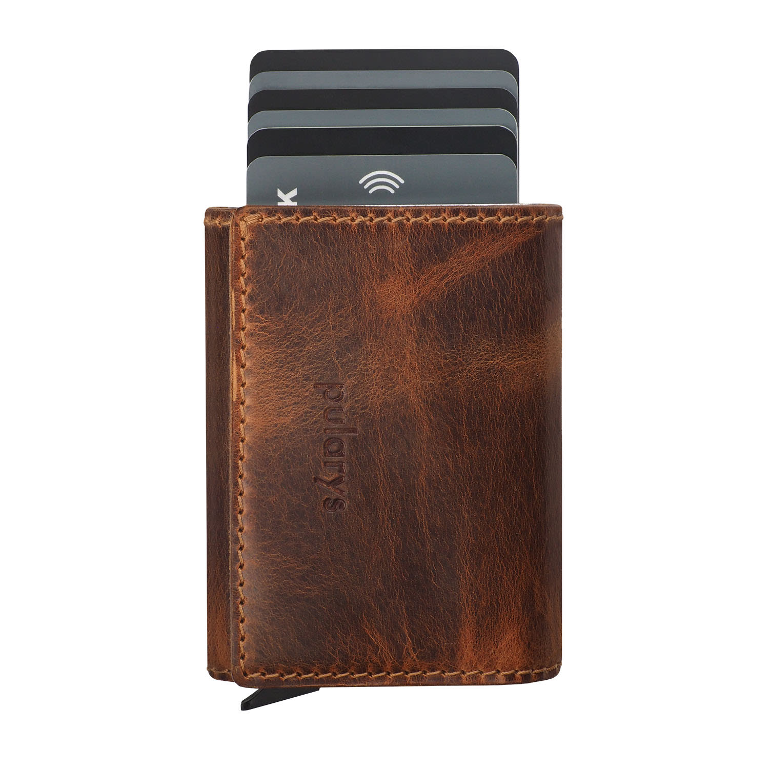 Men’s Pularys Rfid Wallet - Colorado Saddle Leather Style In Brown Colour