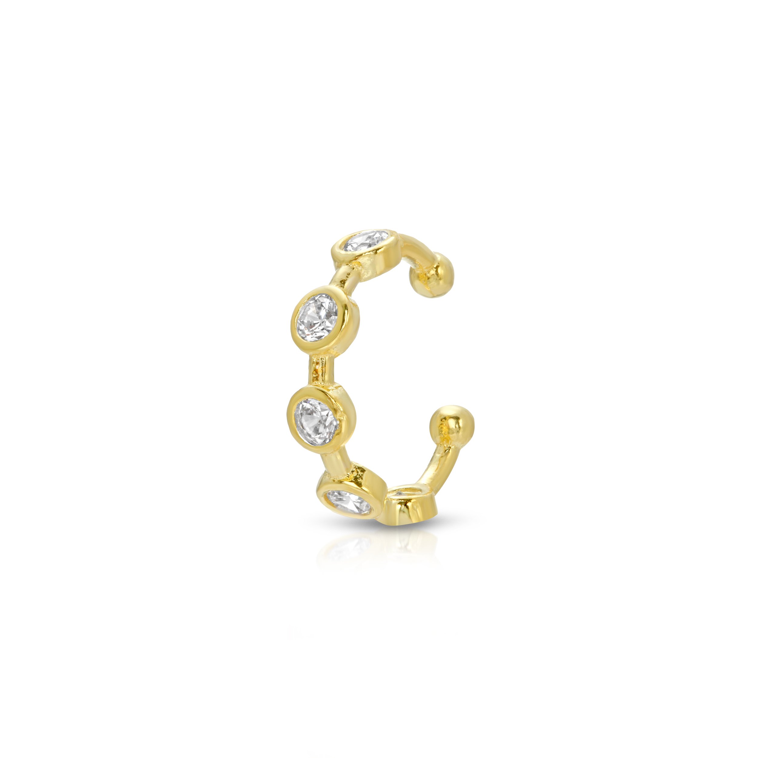 Essentials Jewels Women's Gold Bezel Ear Cuff