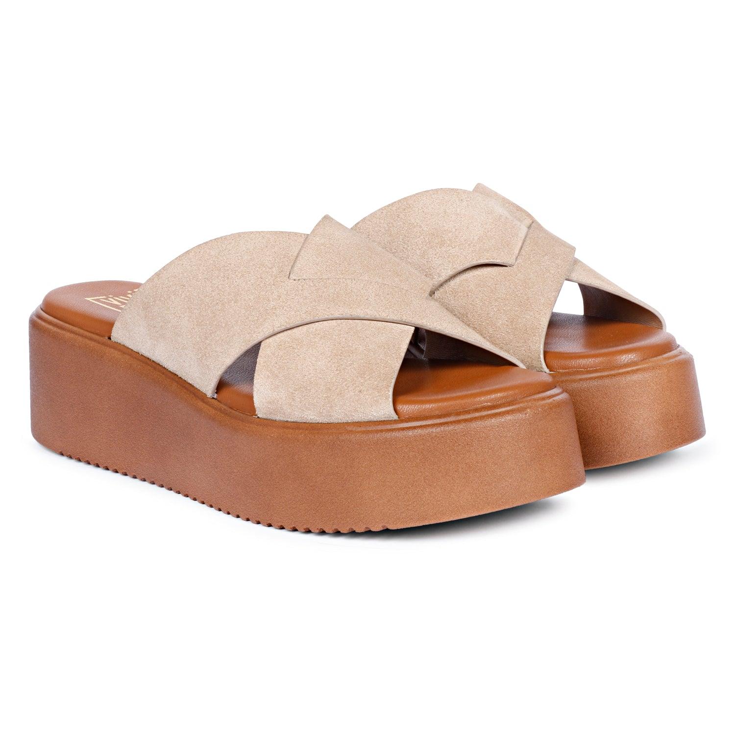 Saint G Women's Brown Vivi Blu - Yasmin - Wedges - Beige In Brown