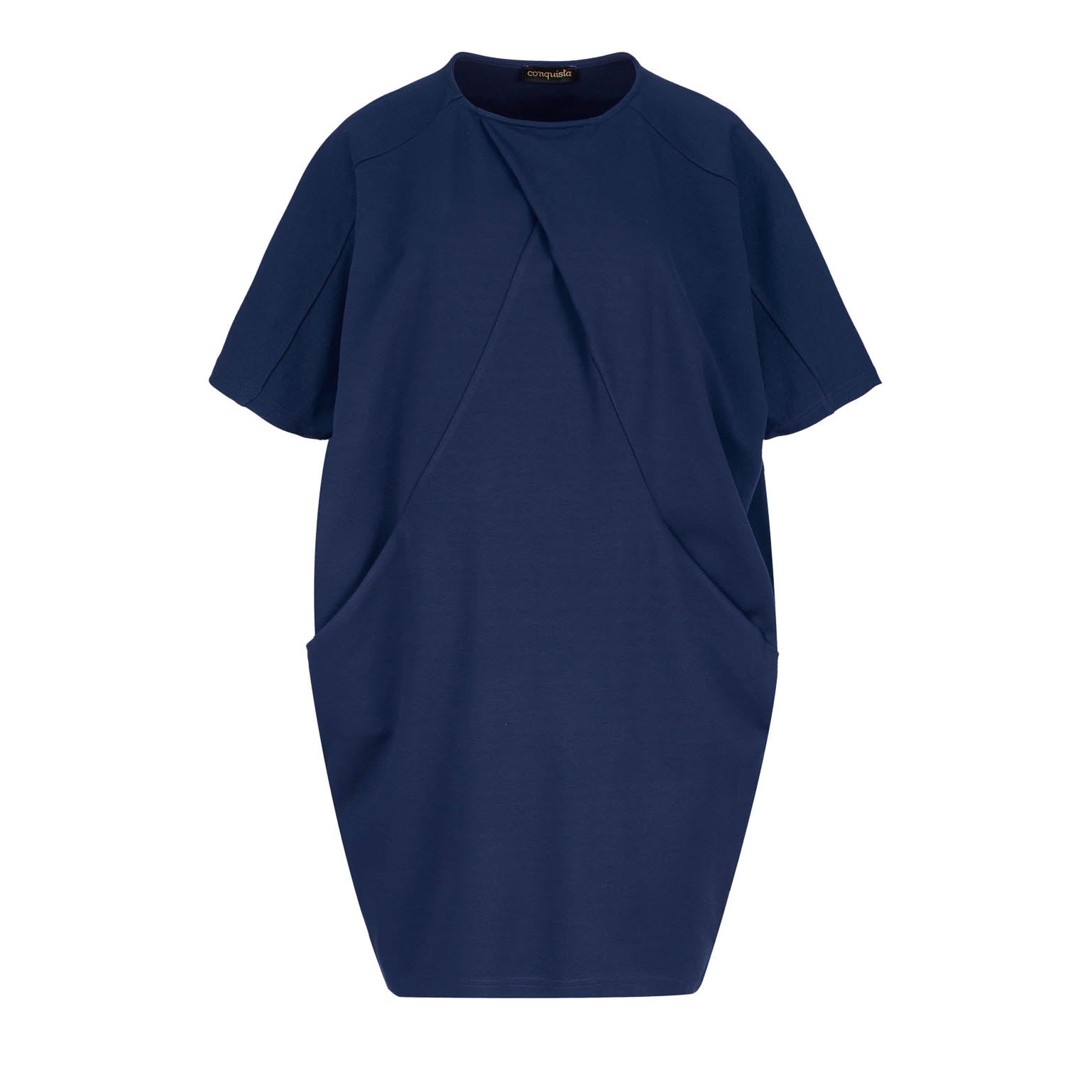Conquista Oversized Heavy Jersey Dress With Front Pockets - Blue