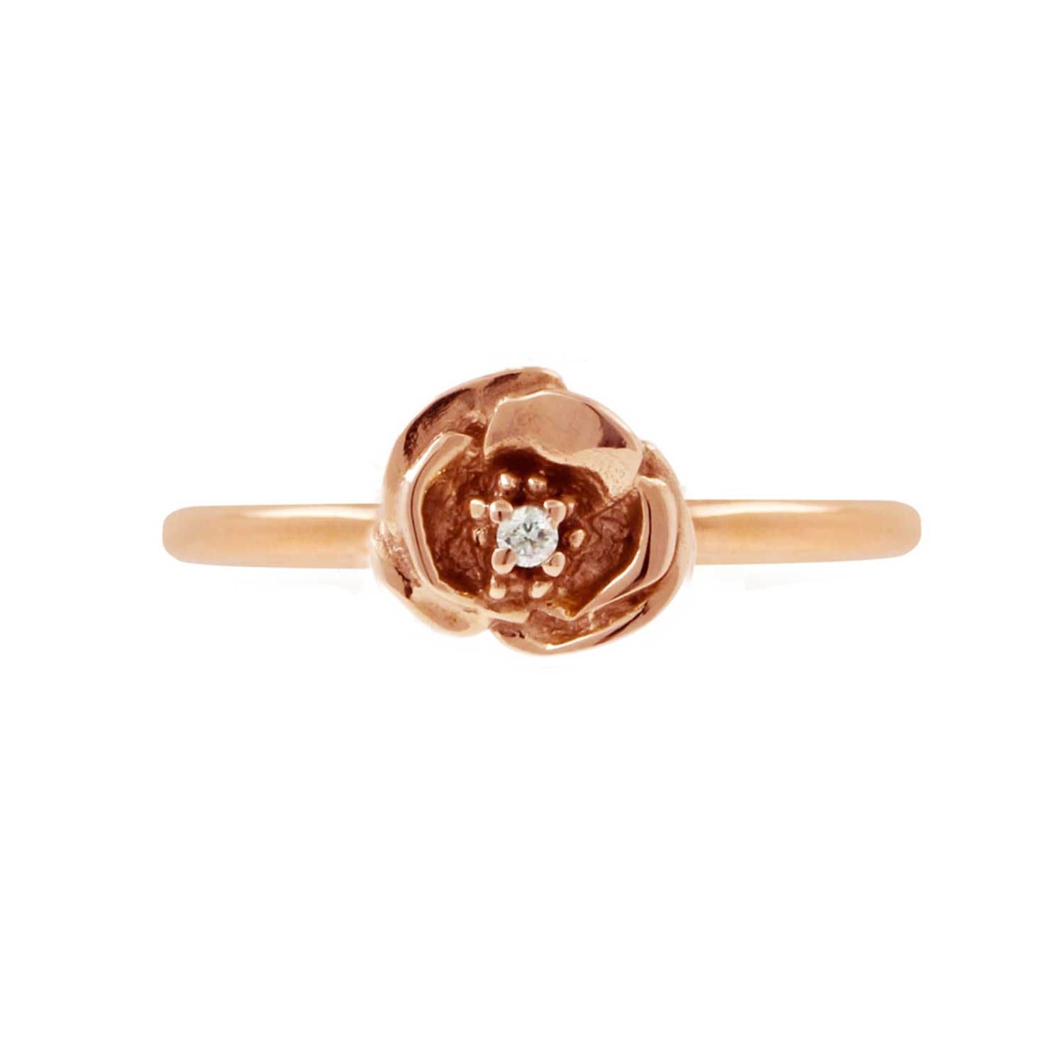 Lee Renee Women's Poppy Diamond Ring – Rose Gold Vermeil In Gold