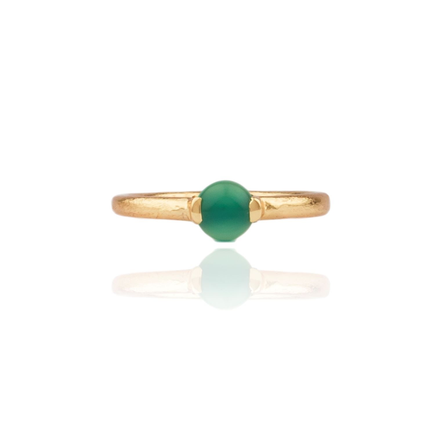 Women’s Elinor Ring With One Single Chunky Green Onyx House of Elliott