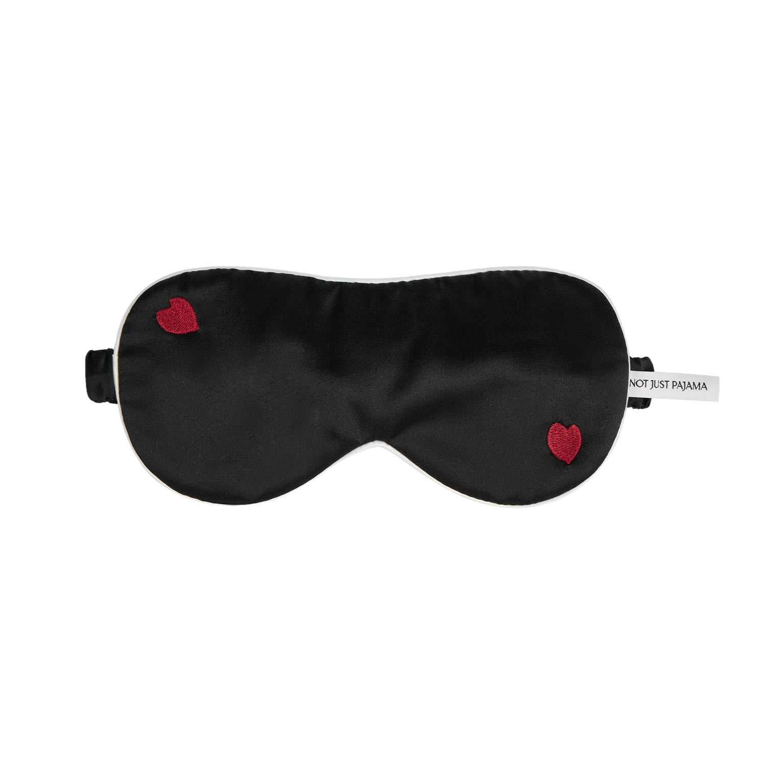Not Just Pajama Women's Little Heart Silk Sleeping Eye Mask - Black In Black