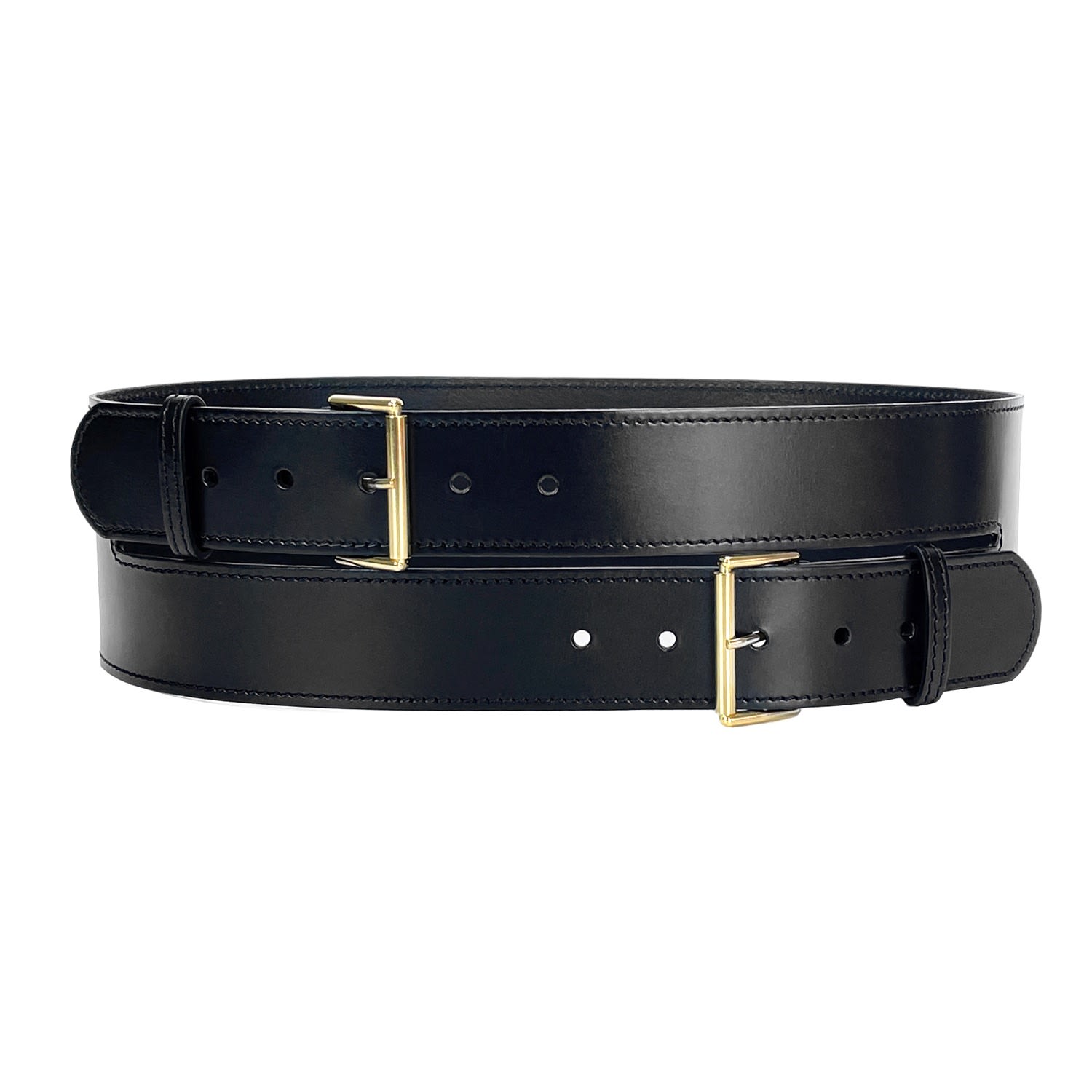 Haute Cuir Women's Black Meera Wide Leather Belt In Black