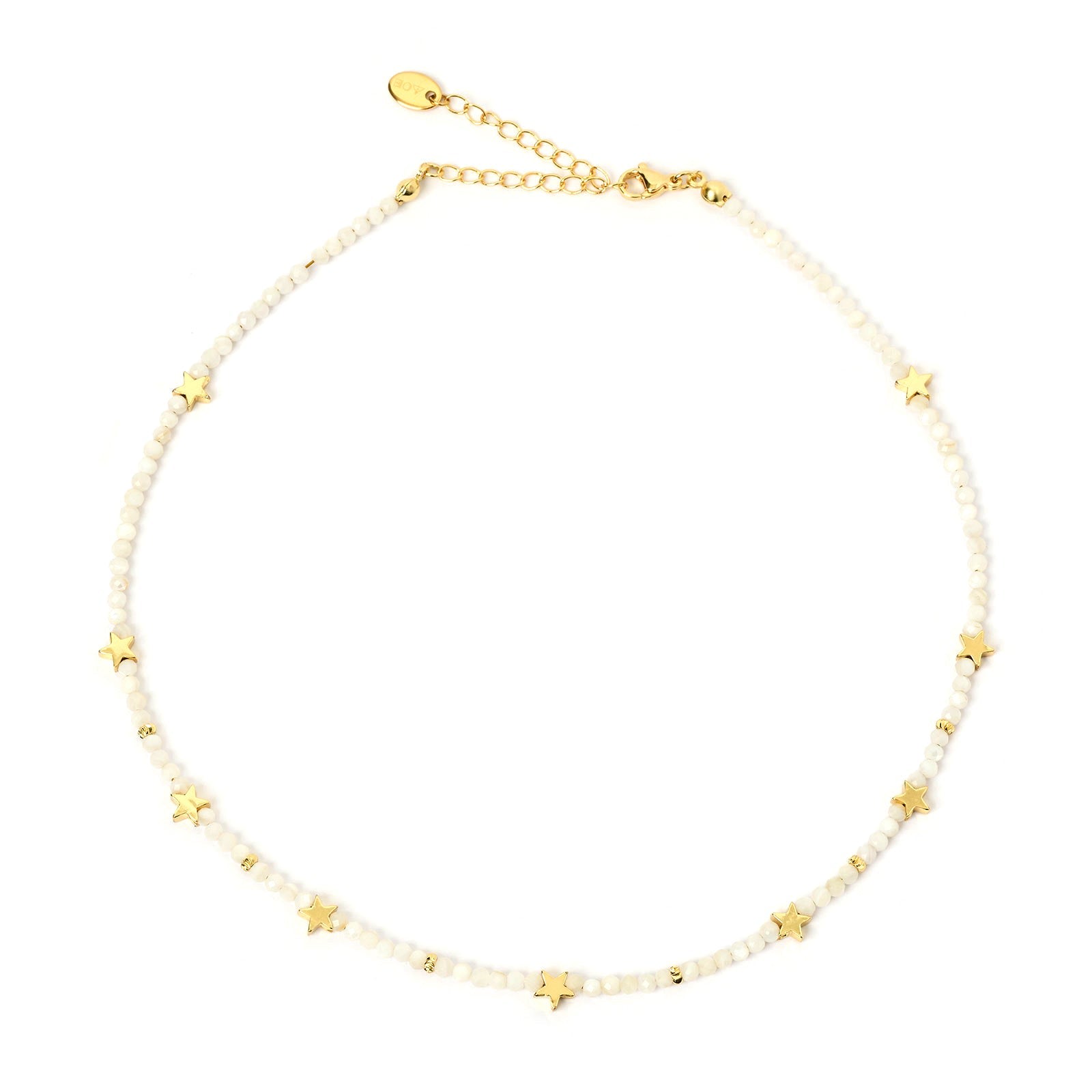 Women’s Superstar Gemstone Necklace - White Jade Arms of Eve