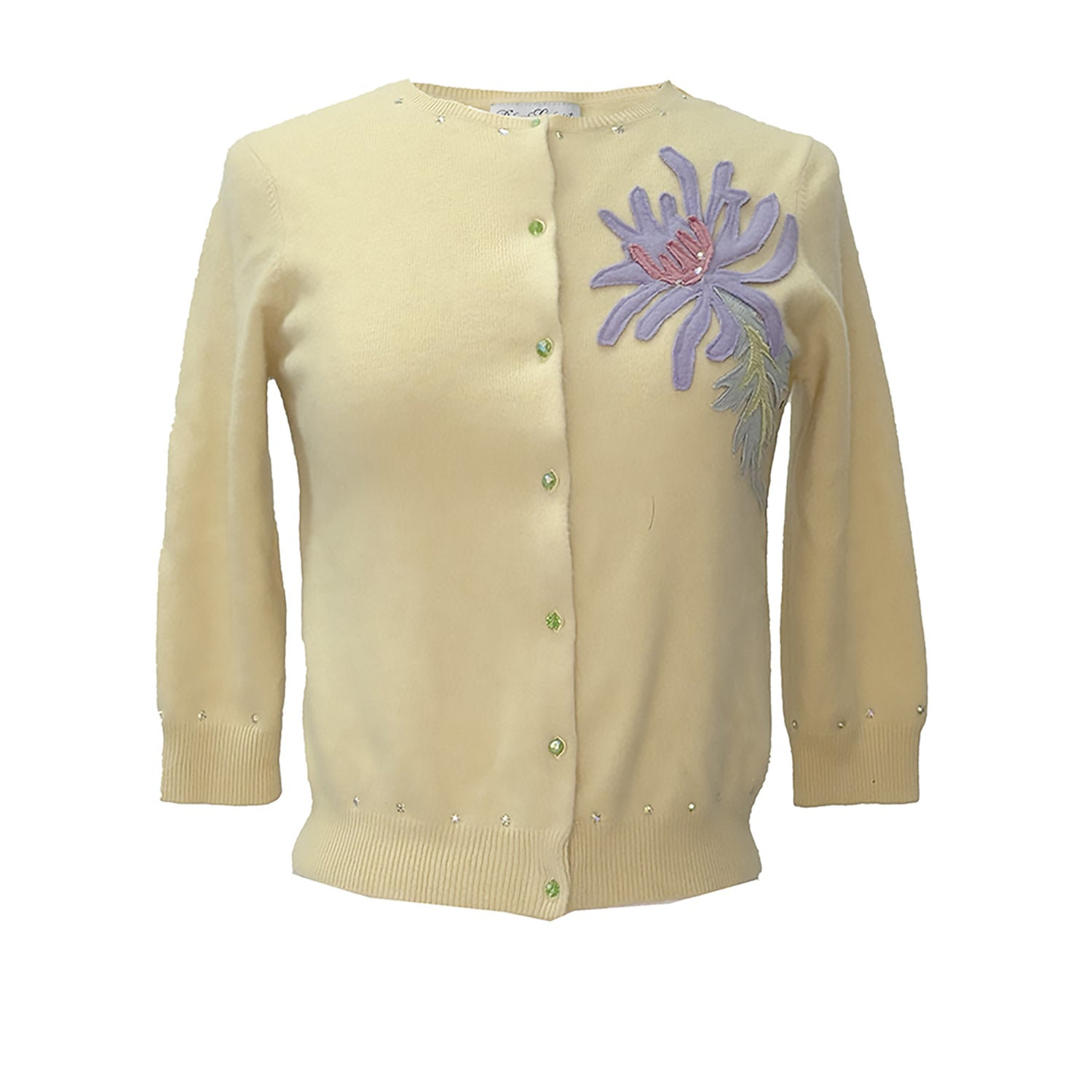 Deborah Lindquist Eco Lifestyle Women's Yellow / Orange Cropped Chrysanthemum Cardigan In Yellow/orange