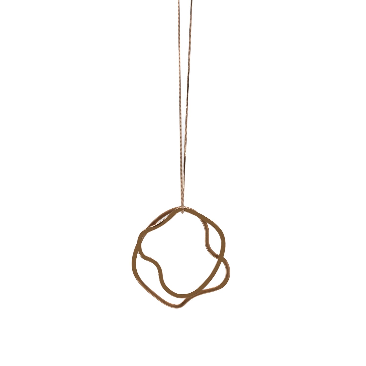 Women’s Rose Gold Modern Pendant Long Necklace - Rose Gold Ebru Jewelry