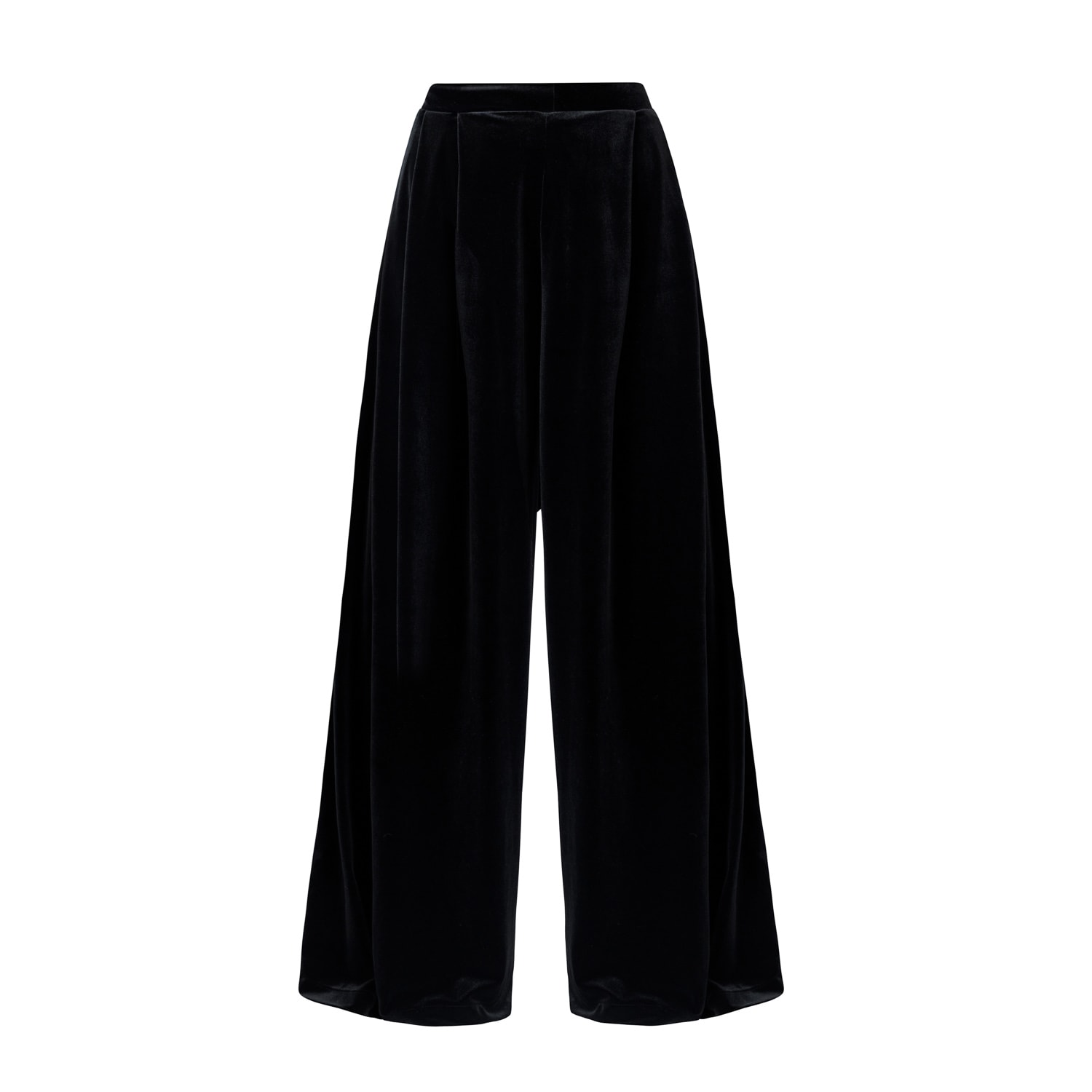 Lia Aram Women's Black Signature Wrap-around Velvet Cropped Trousers In Black