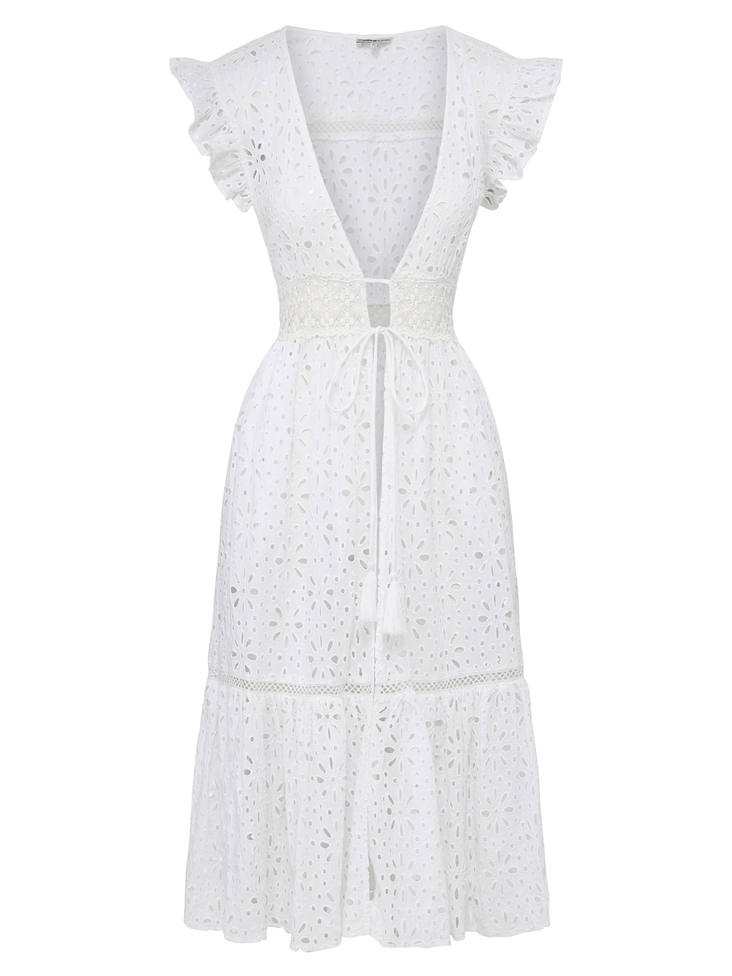 Change Of Scenery Women's Lauren Lace Coverup Dress Seaside Eyelet In Fresh White