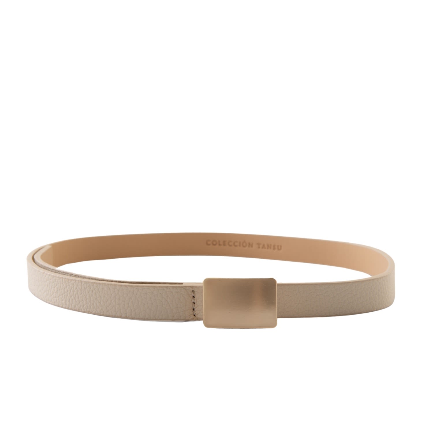 Colección Tansu Women's Neutrals Alain Leather Belt Off White