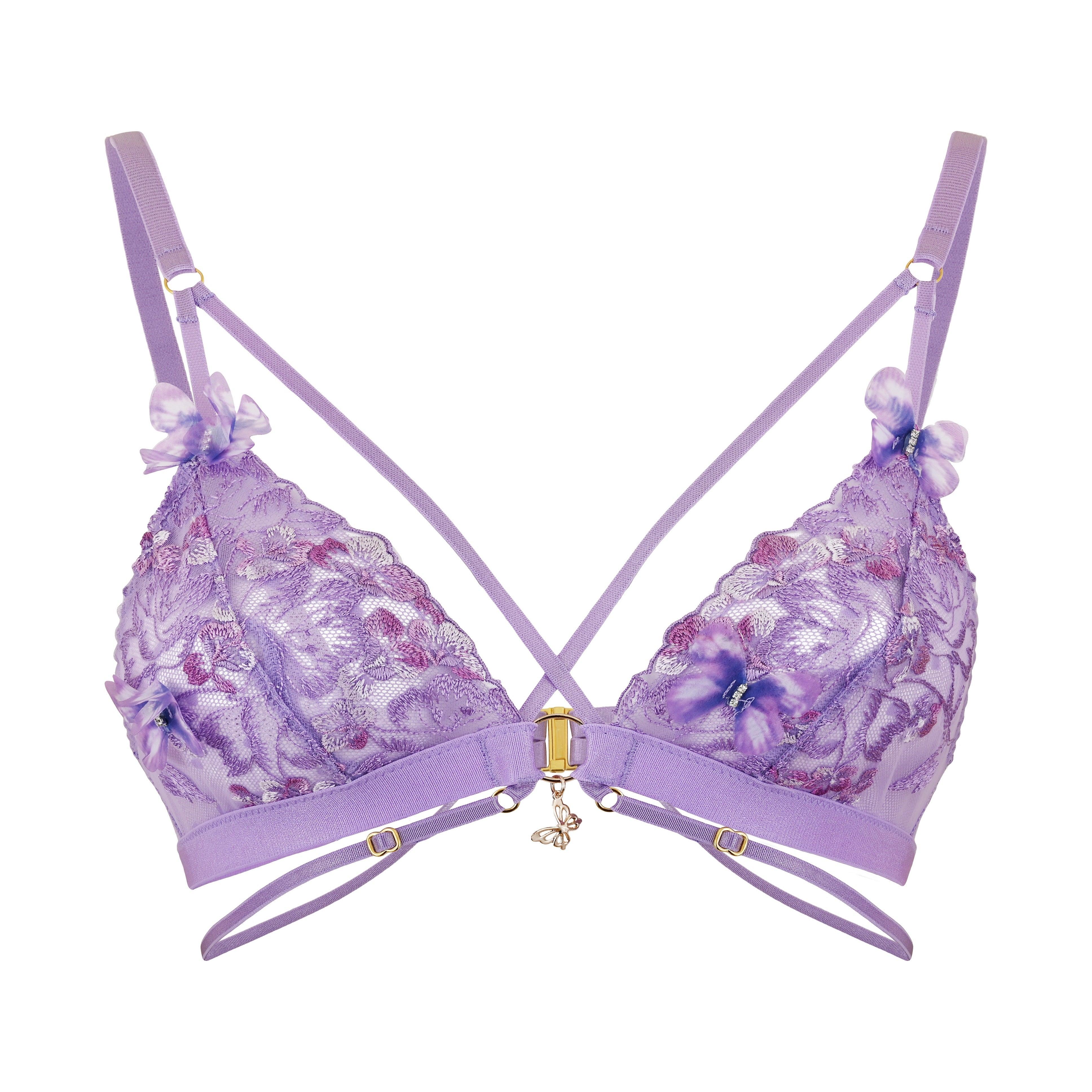 Women’s Pink / Purple Madame X Strappy Bralette In Lilac Large Empress Mimi