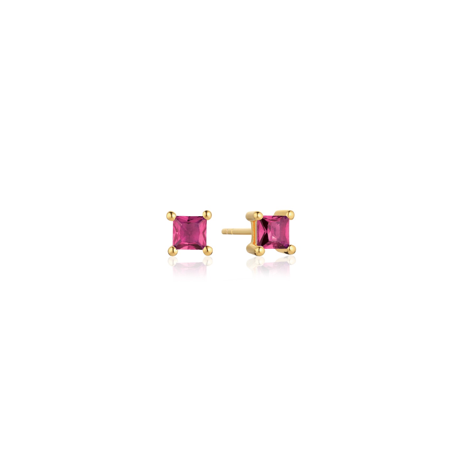 Sif Jakobs Jewellery Women's Gold / Pink Earrings Ellera Quadrato Rose In Multi