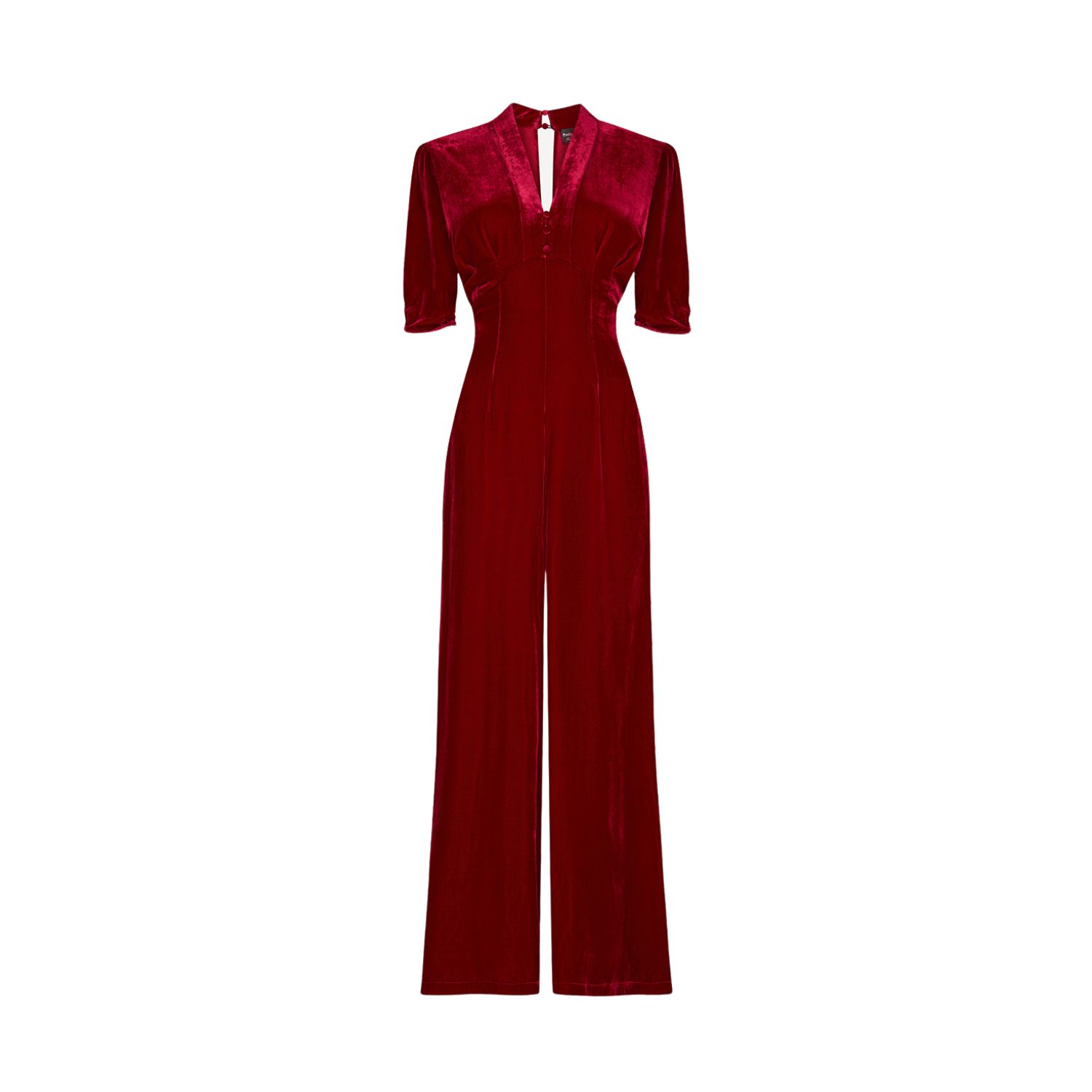 Pretty Eccentric Women's Alana Jumpsuit In Red Silk Velvet