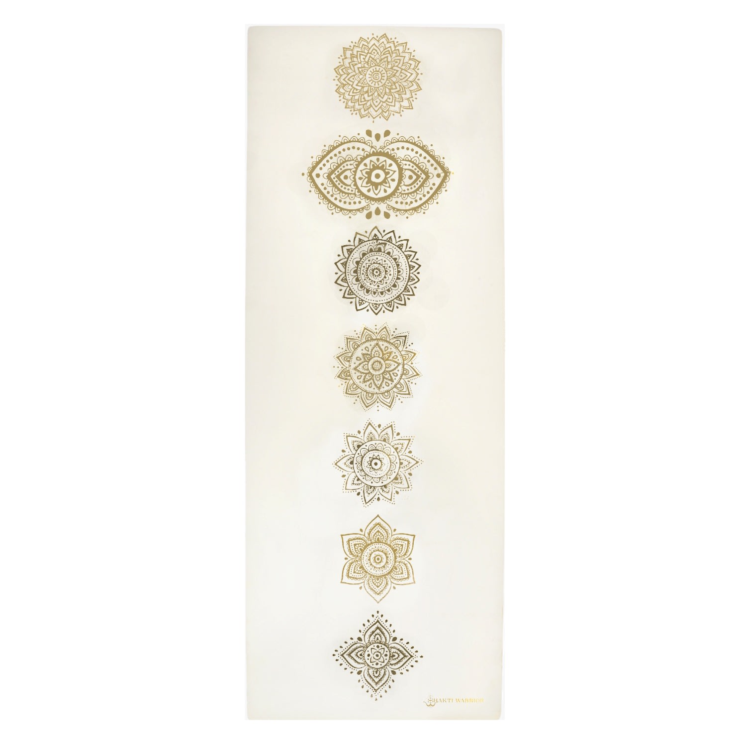 Women’s Gold / White Recycled Pu Yoga Mat - Chakra One Size Shakti Warrior