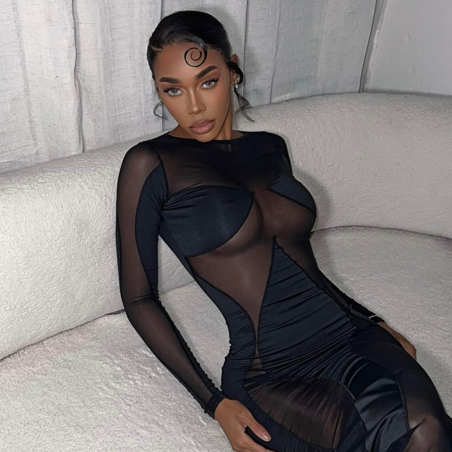 black see through mesh dress Mesh Sparkly See Thru Dress