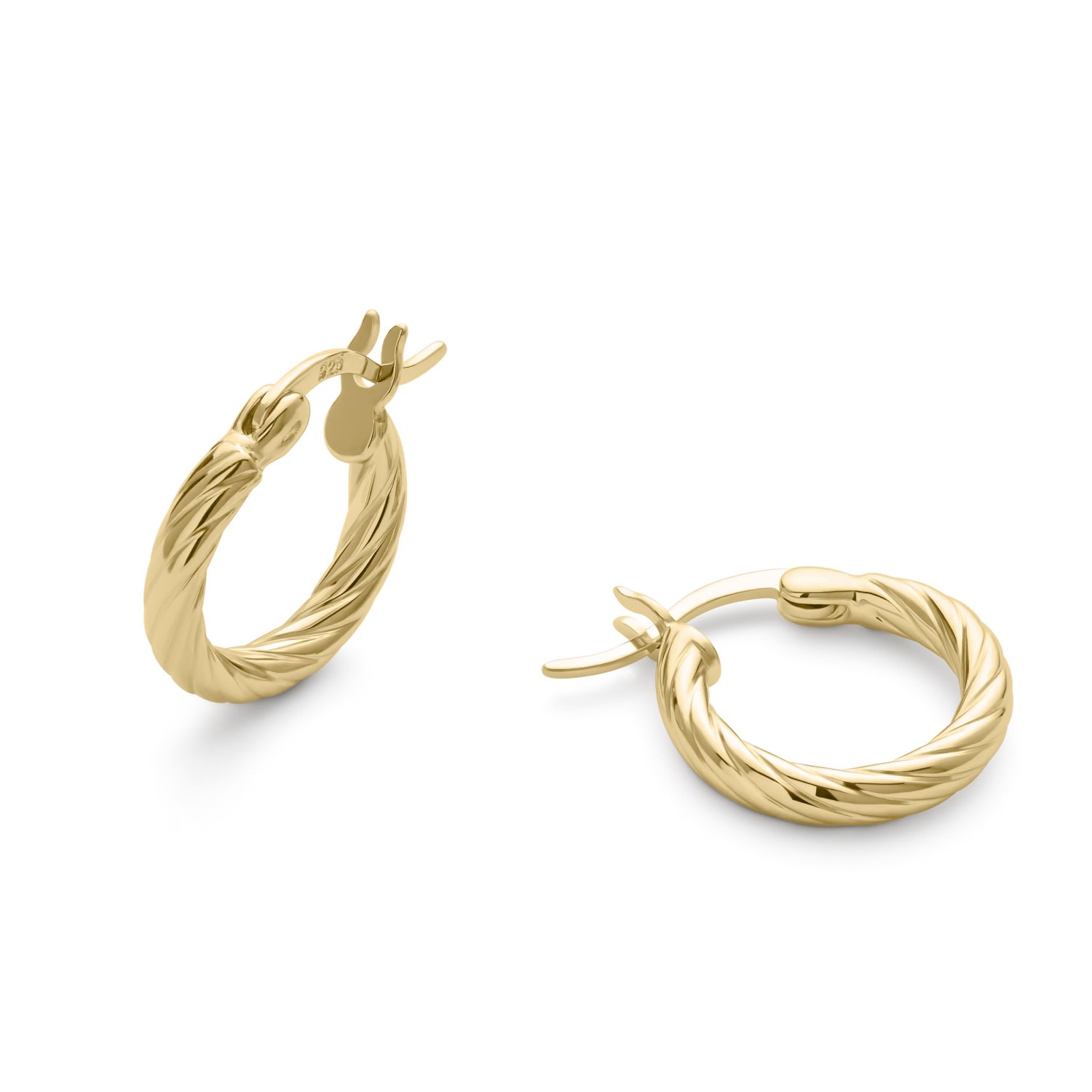 Women’s Small Gold Twist Huggie Hoop Earrings Elk & Bloom