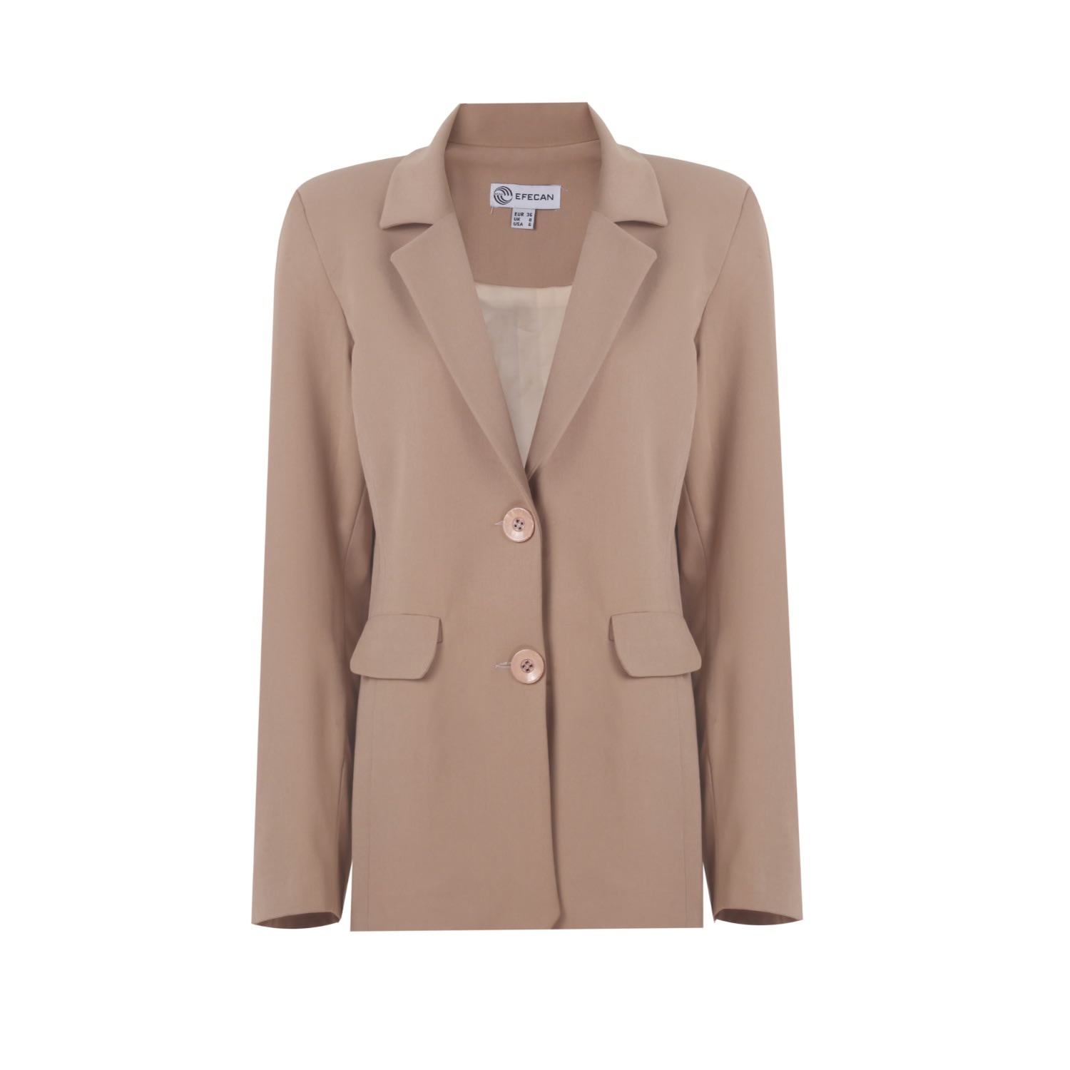 Nalè Women's Neutrals Nude Blazer With Shoulder Pads, Detachable Belt & High Waist Trouser - Suit In Brown