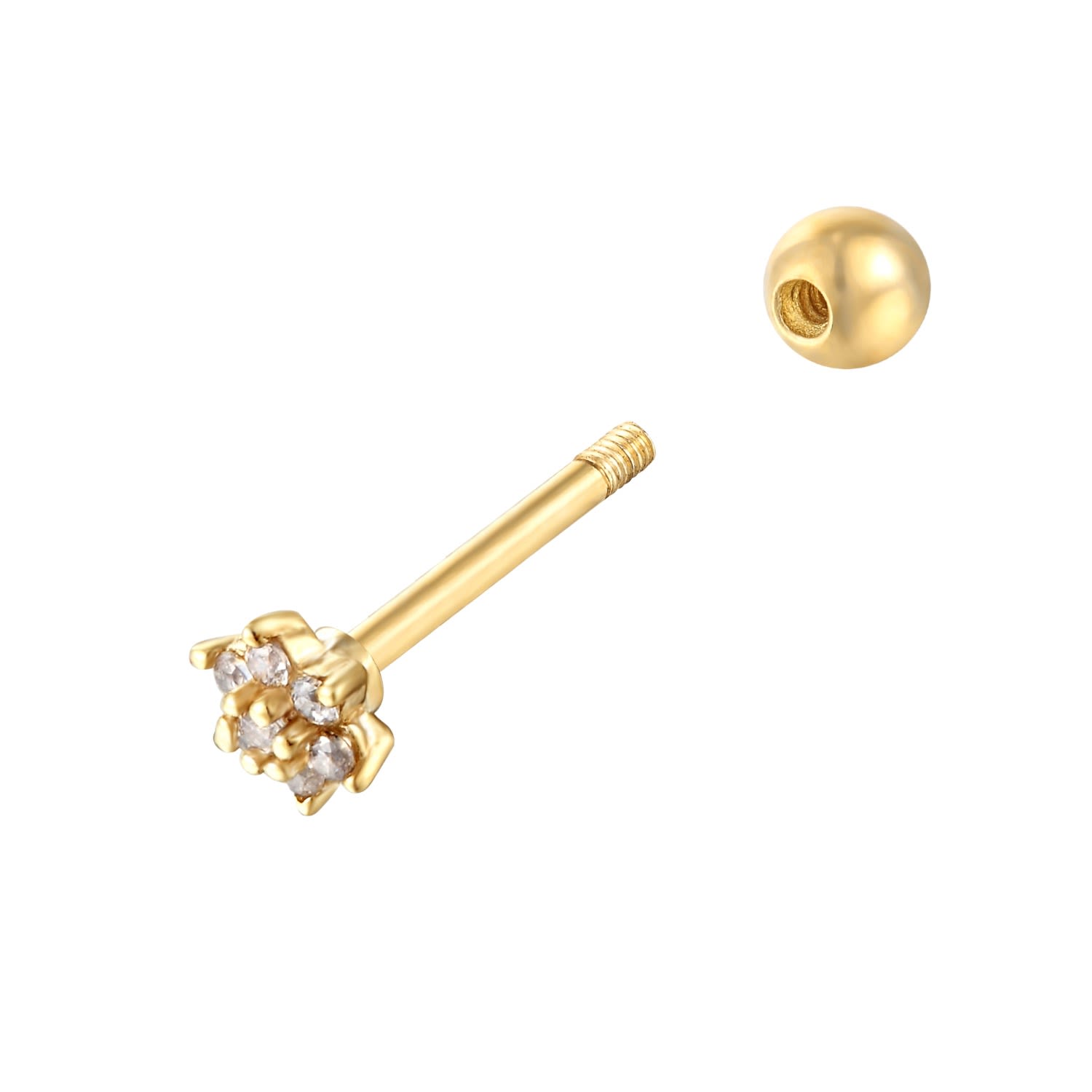 Women’s 22Ct Gold Vermeil Tiny Cz Flower Stud Seol + Gold