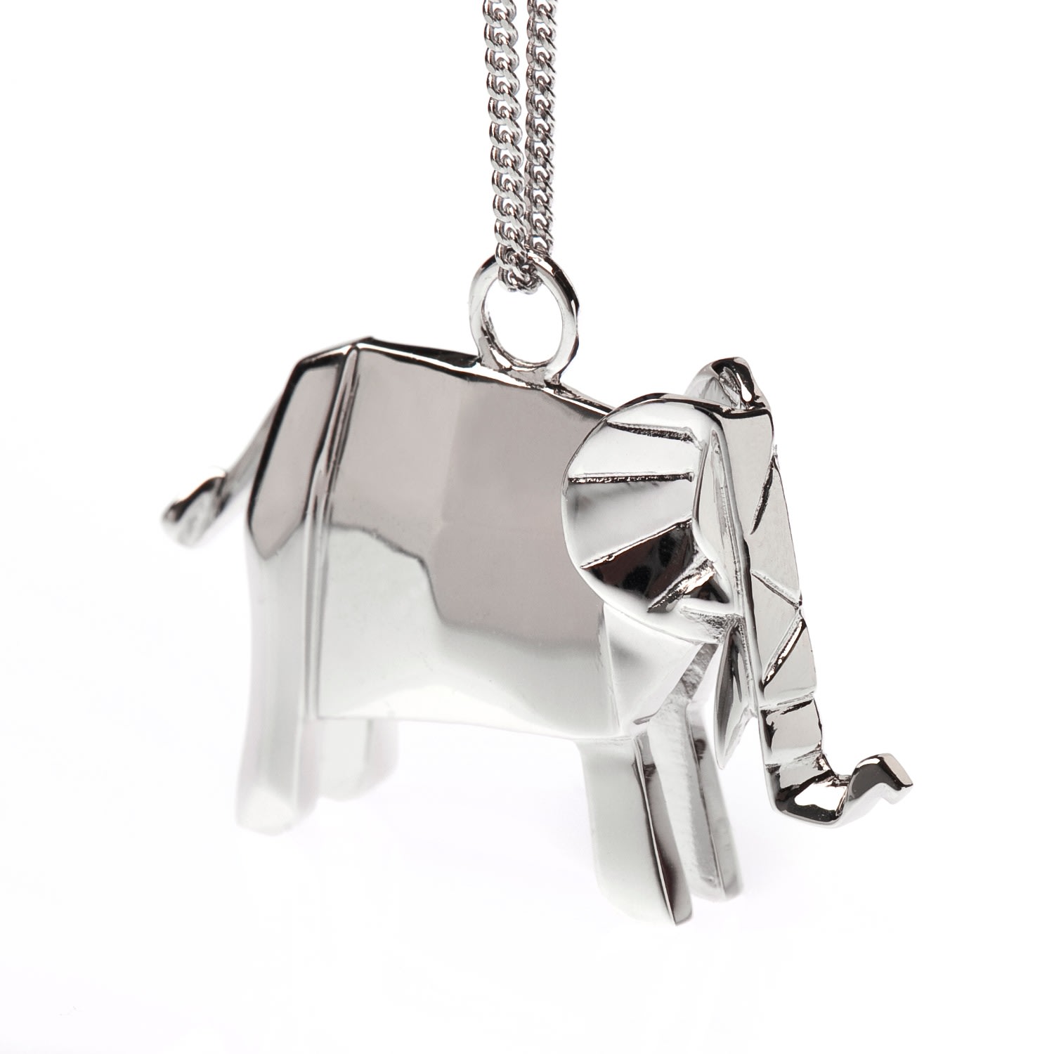 Women’s Elephant Necklace Sterling Silver Origami Jewellery