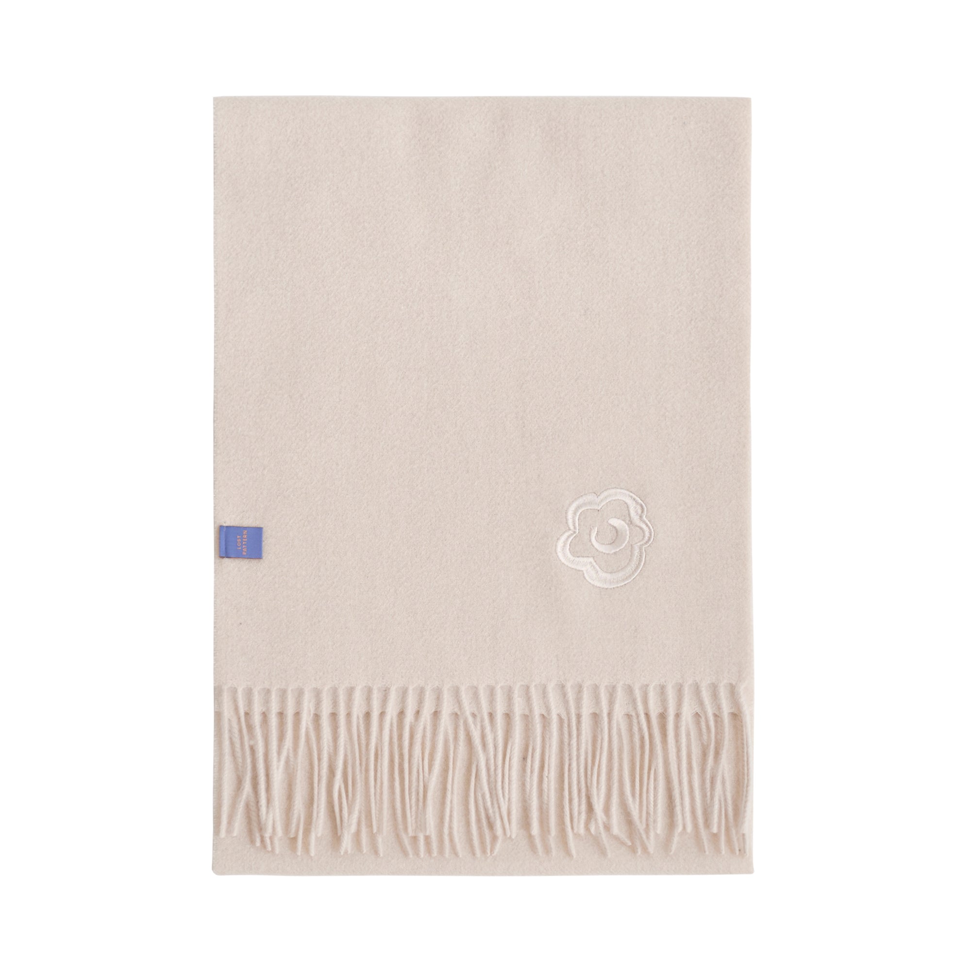 Women’s White "Lost In Warmth" Classic Cashmere Scarf - Cream Lost Pattern Nyc