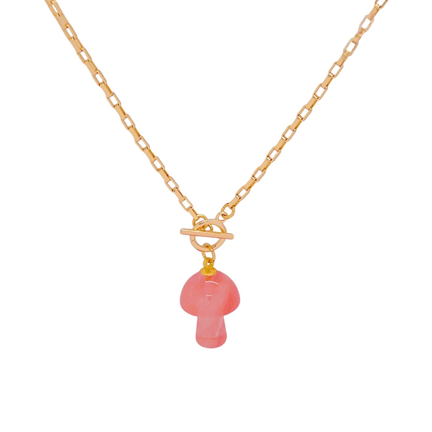 Valerie Chic Women's Gold / Red Mushroom Cherry Quartz Necklace 18k Gold In Multi