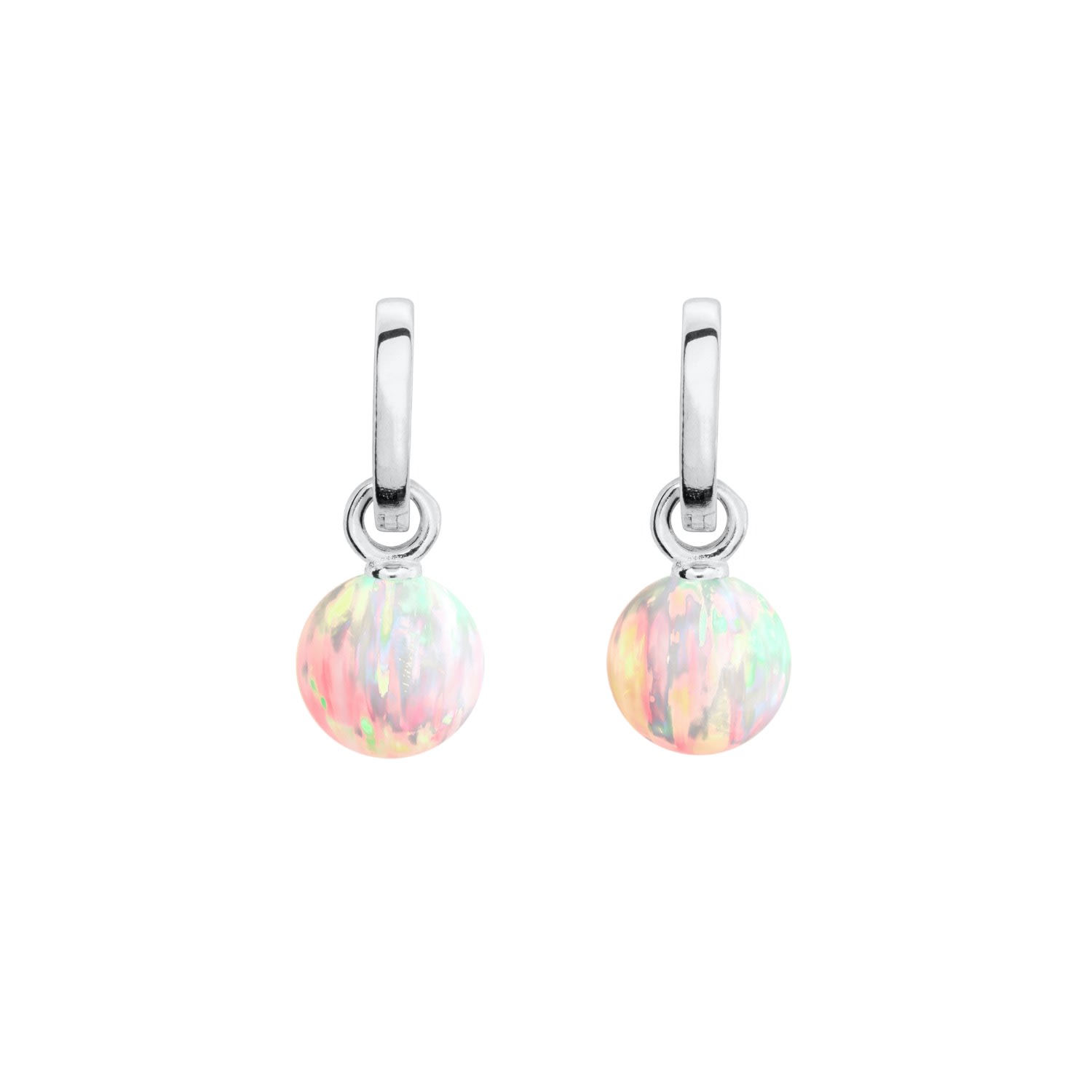 Women’s Sun Opal Hoop Earrings - Silver Ora Pearls