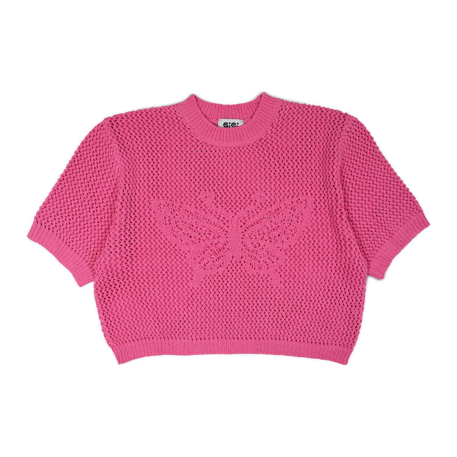 Gigi Knitwear Women's Pink / Purple Butterfly Cotton Knit T-shirt In Pink In Pink/purple